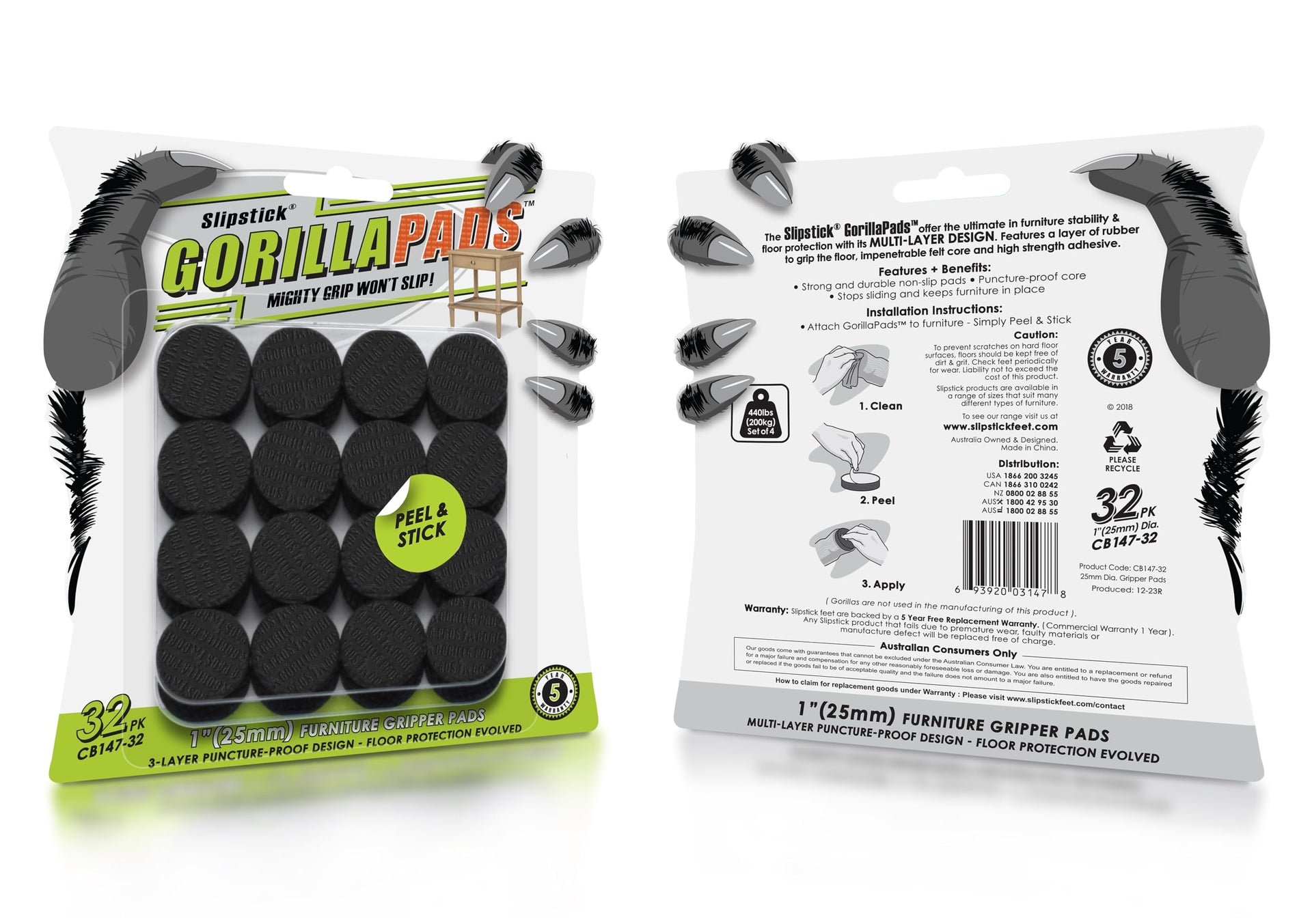 GorillaPads 1 Inch Non (32 Count)