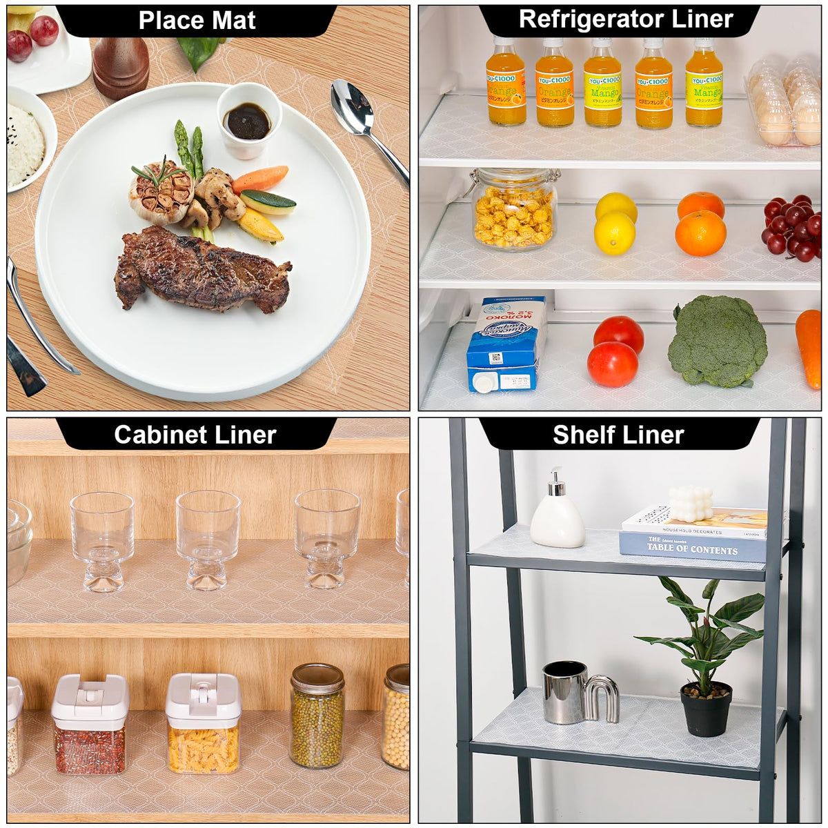 Shelf and Drawer Liner for Kitchen Cabinets Non