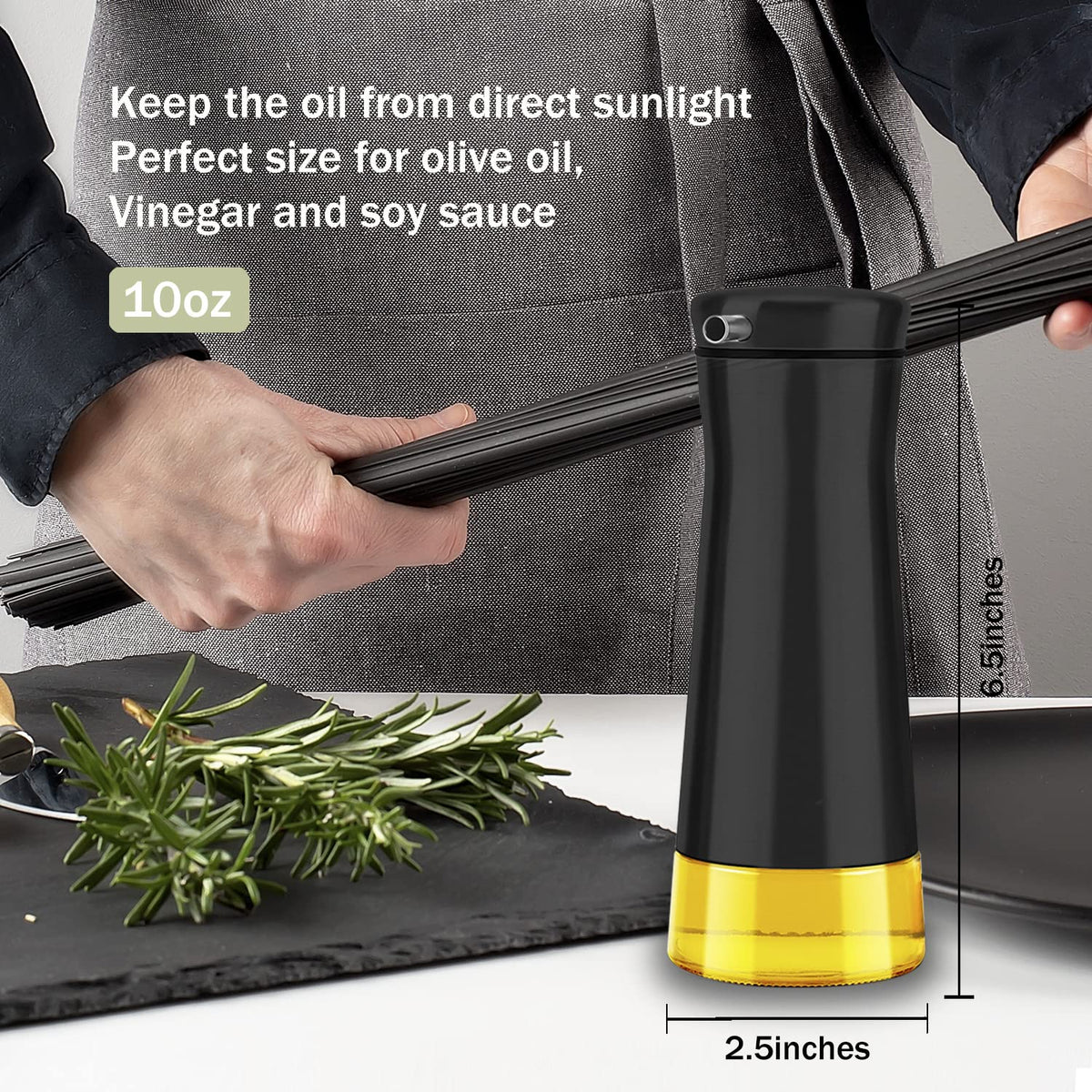 Black Oil And Vinegar Dispenser Set (2 Count)