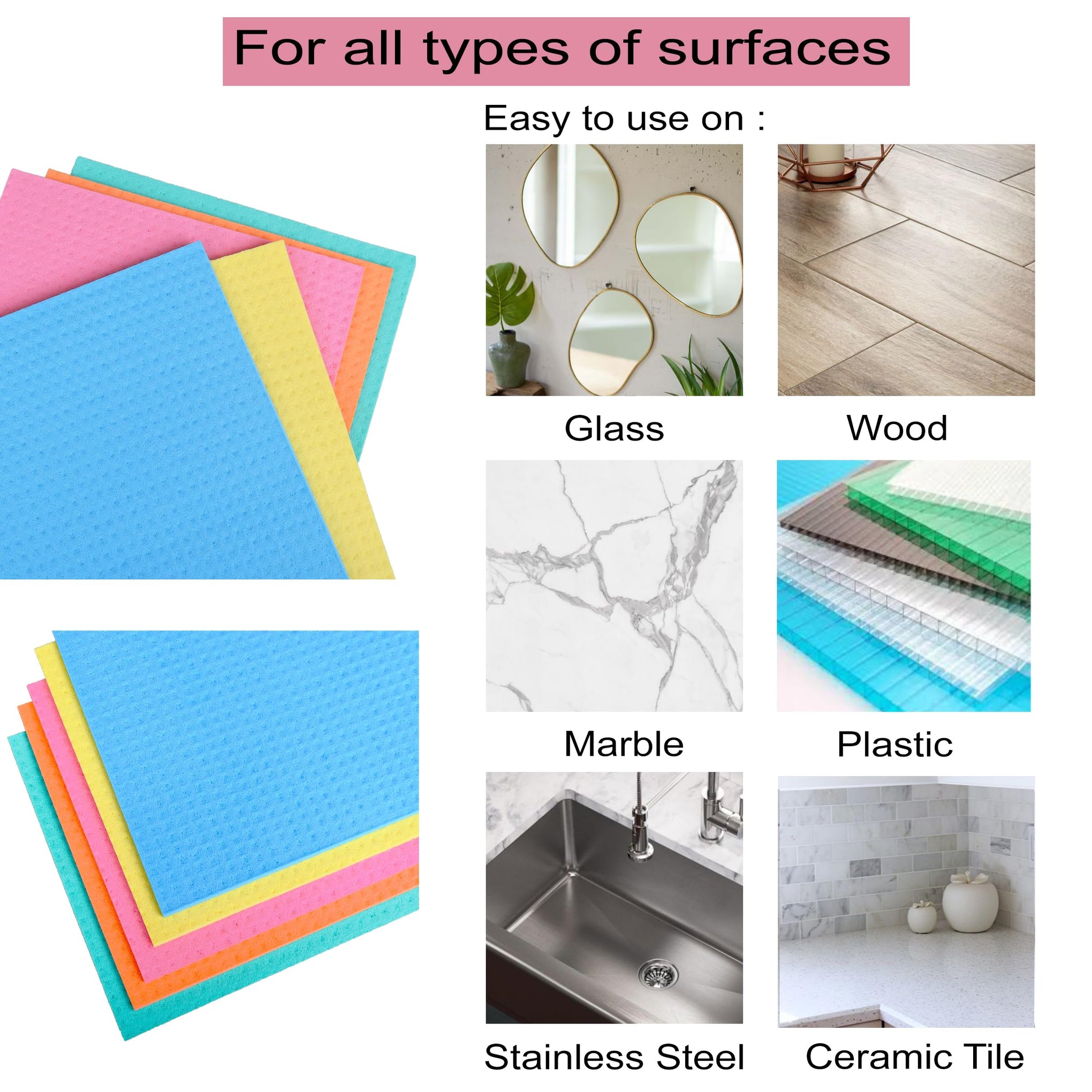 Swedish Dishcloth Cellulose Sponge 8 Pack (8 Count)