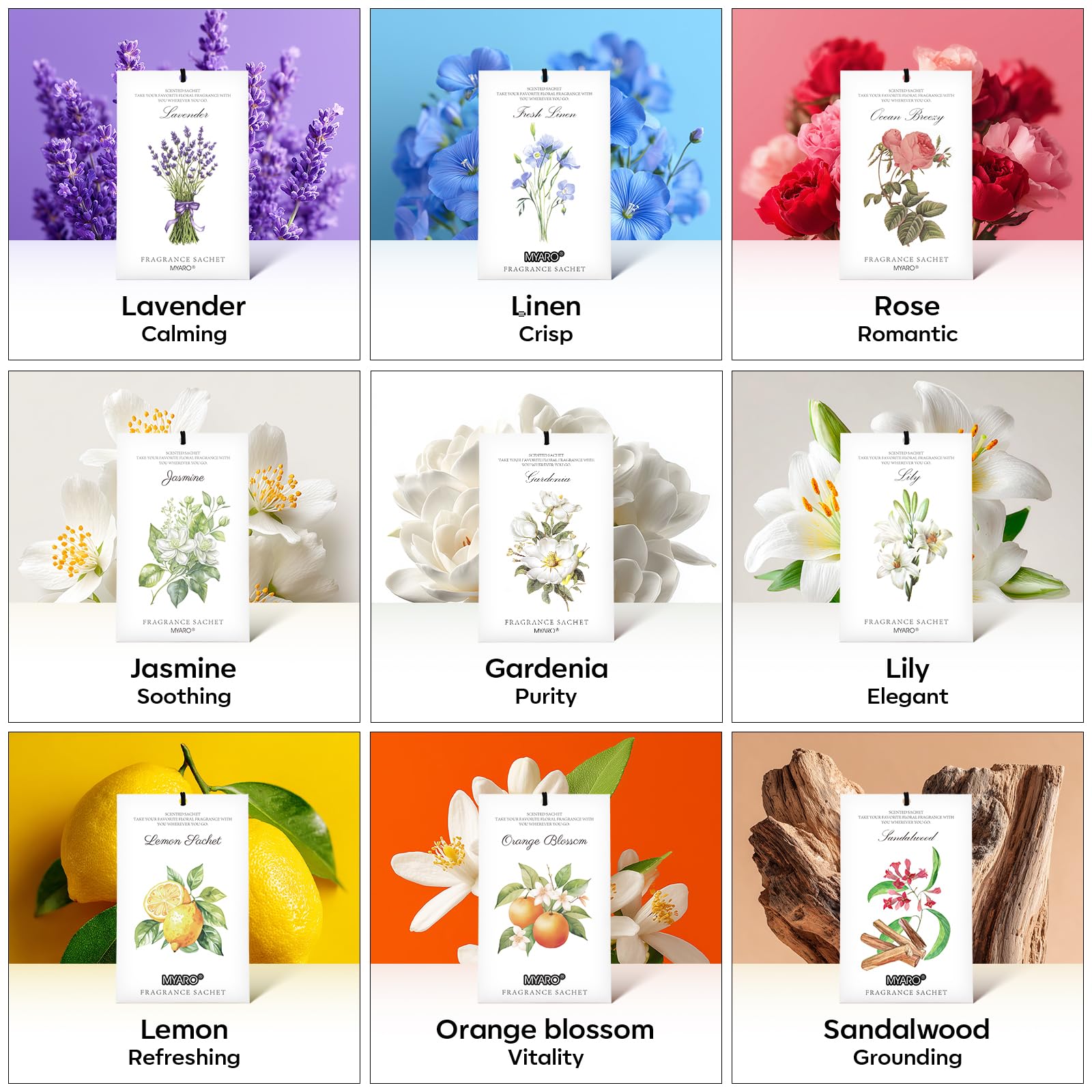 12 Pack Gardenias Scented Sachets (12 Count)