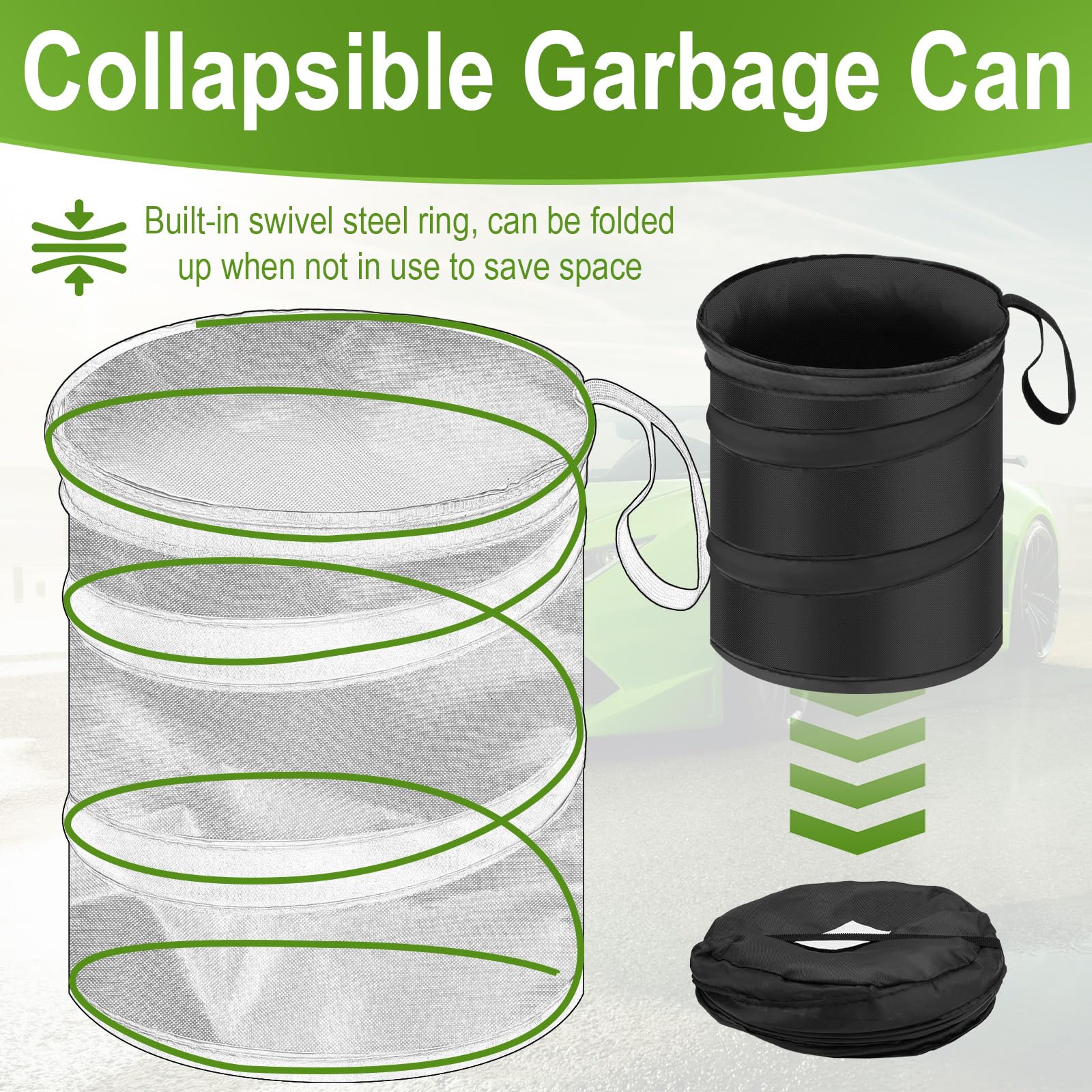 2 PCS Car Collapsible Trash Can (2 Count)