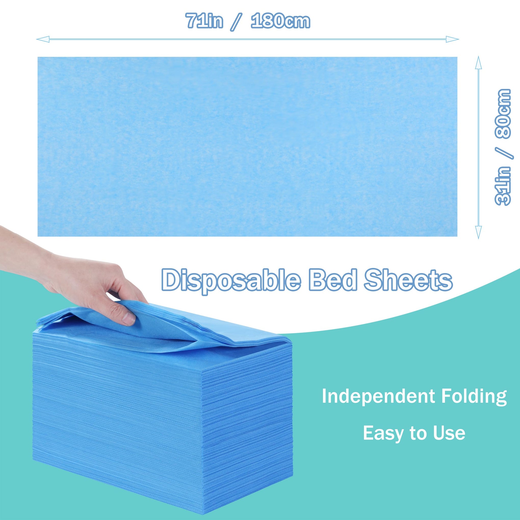 Disposable Bed Sheets for Massage Table 200 Pcs 31" x 71" Waterproof Massage Table Sheets Soft Non Woven Fabric SPA Massage Table Bed Cover Breathable for Beauty Tattoos Waxing Travel (200 Count)