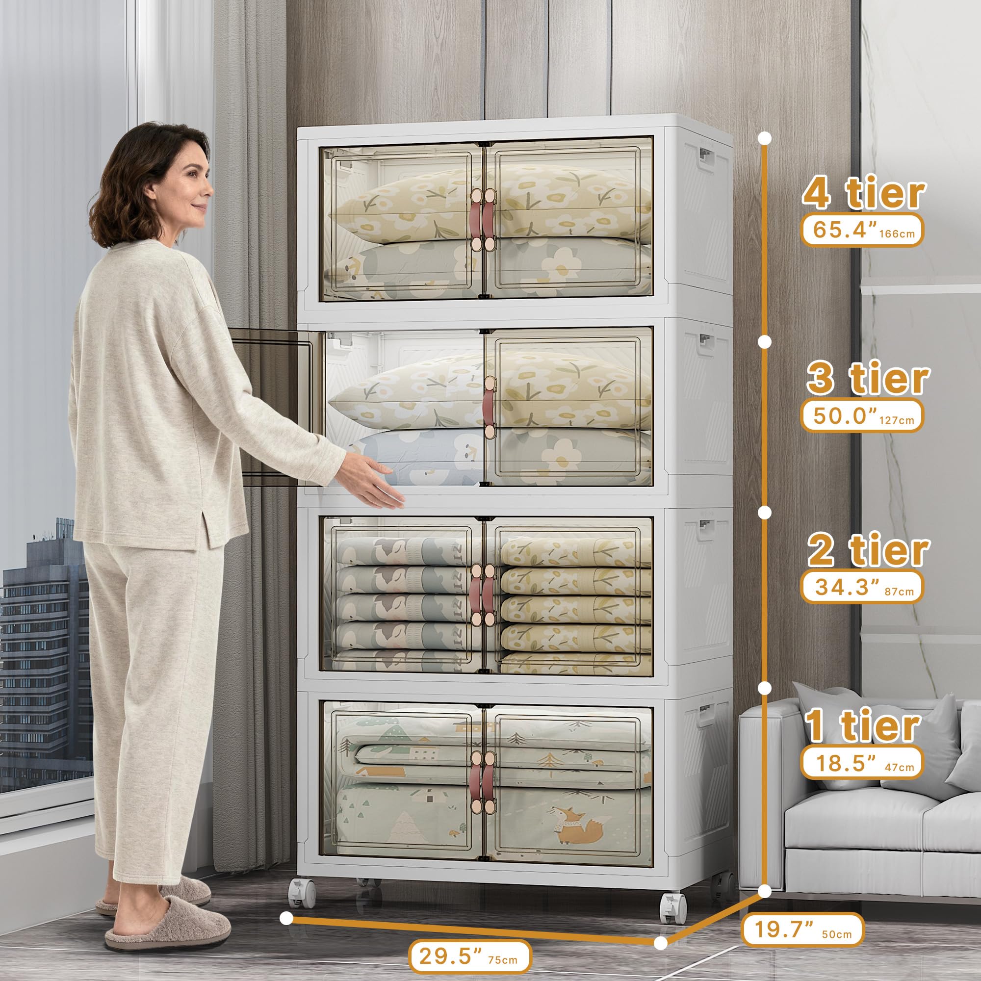700QT Stackable Storage Bins with Lids (4 Count)