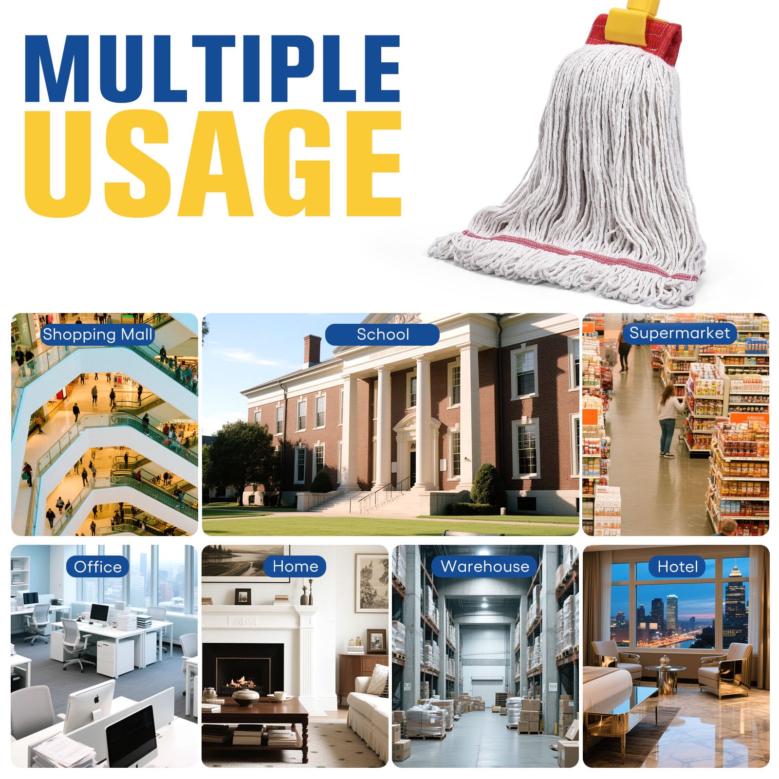 Matthew Cleaning Commercial Mop Head Replacement (12 Count)