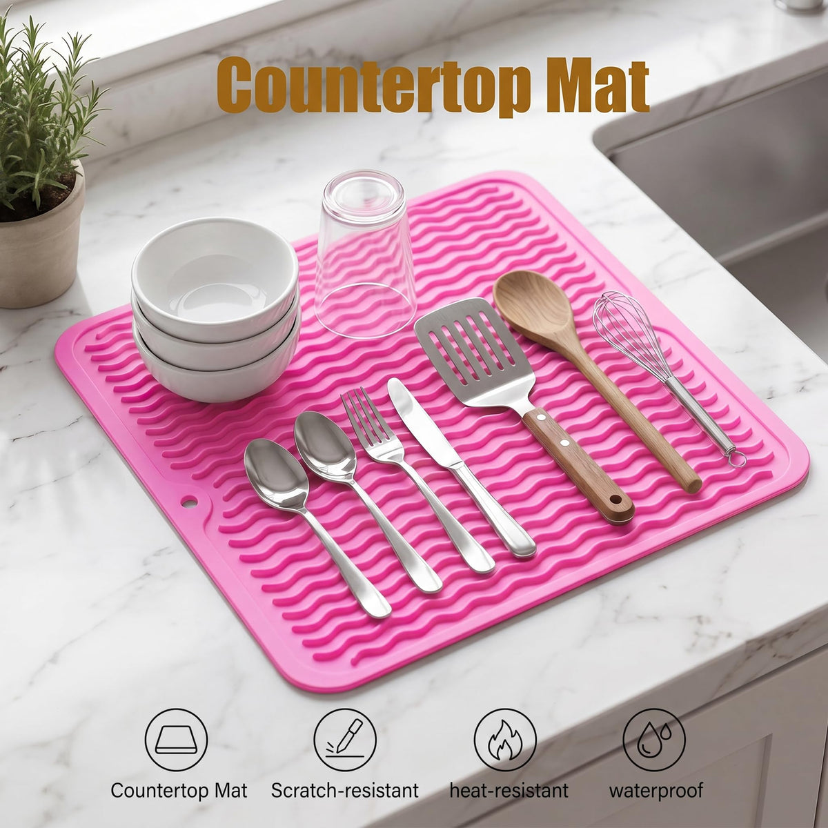 Silicone Dish Drying Mat for Multiple Usage