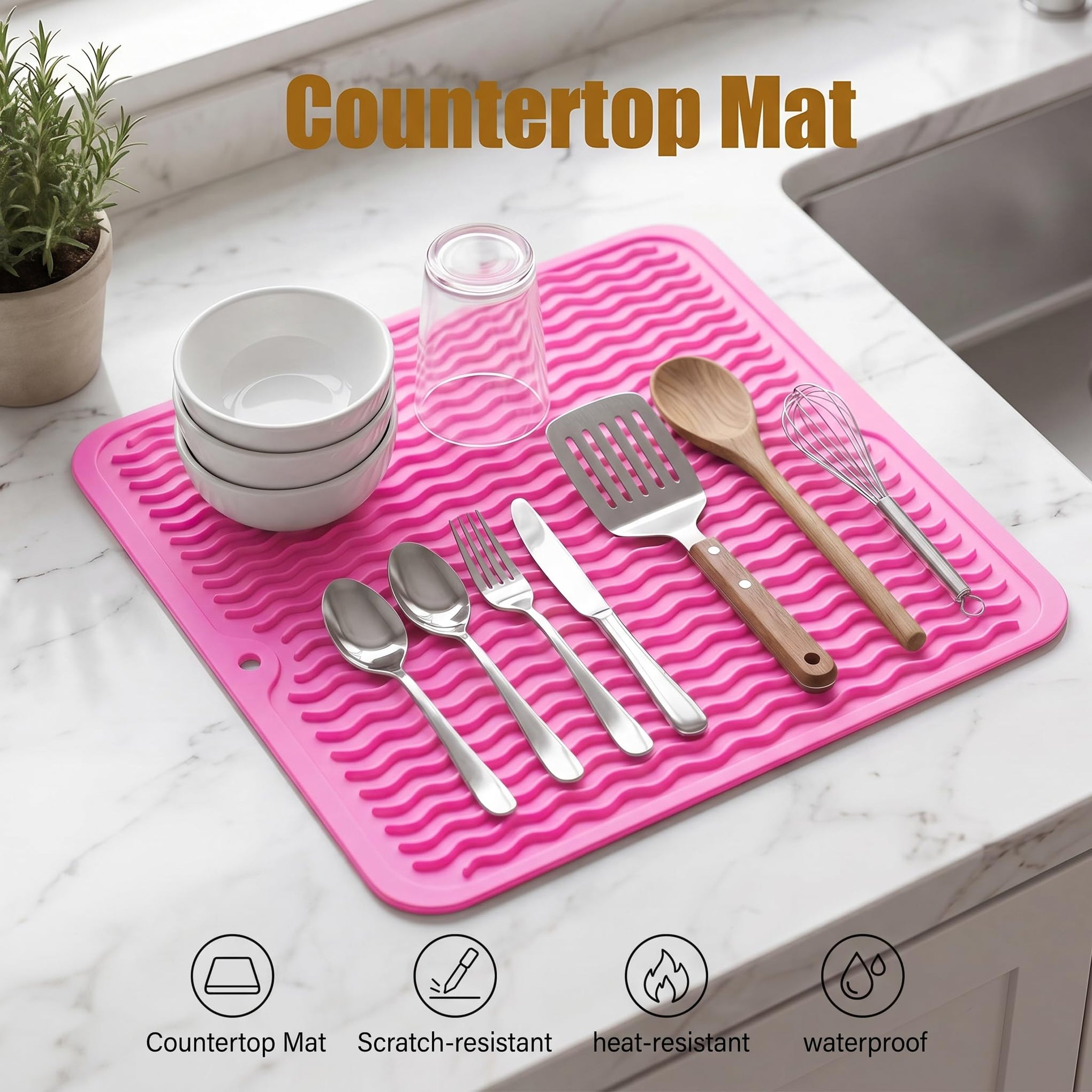 Silicone Dish Drying Mat for Multiple Usage