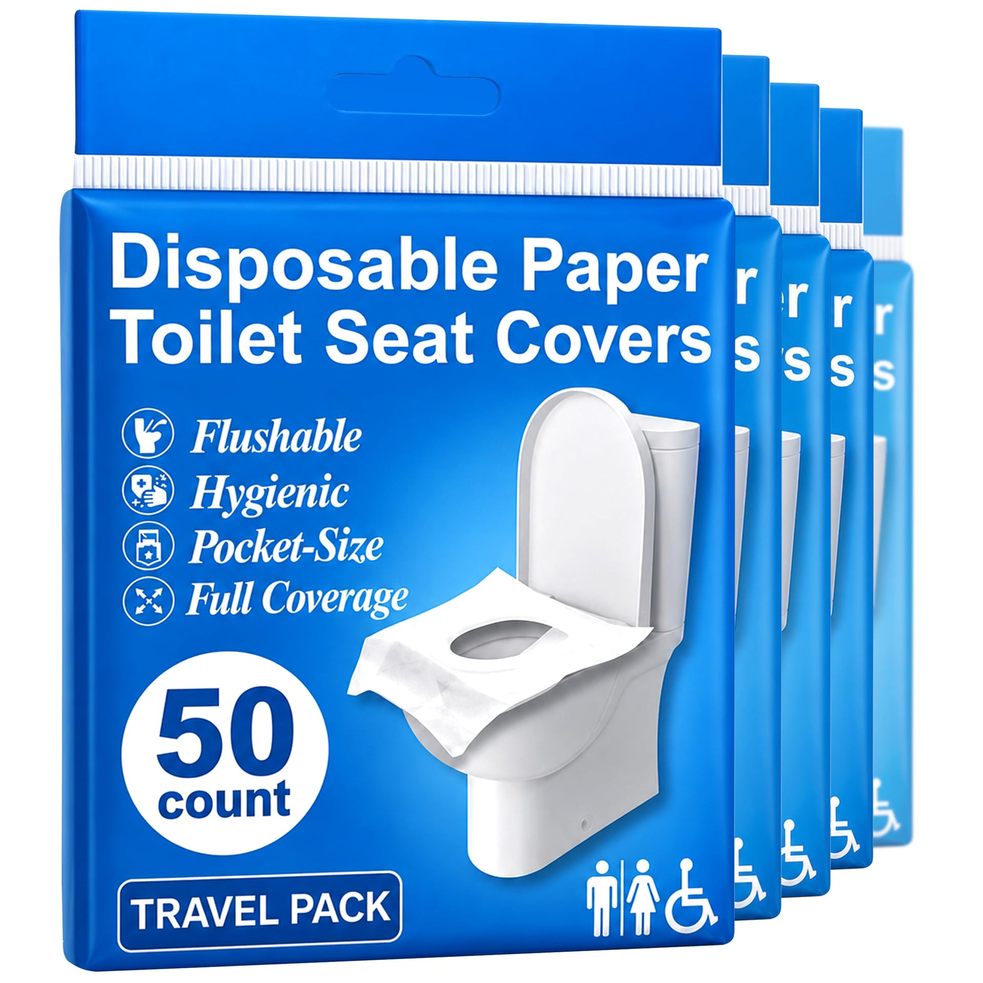 Disposable Toilet Seat Covers Flushable XL 50 Pack (50 Count)