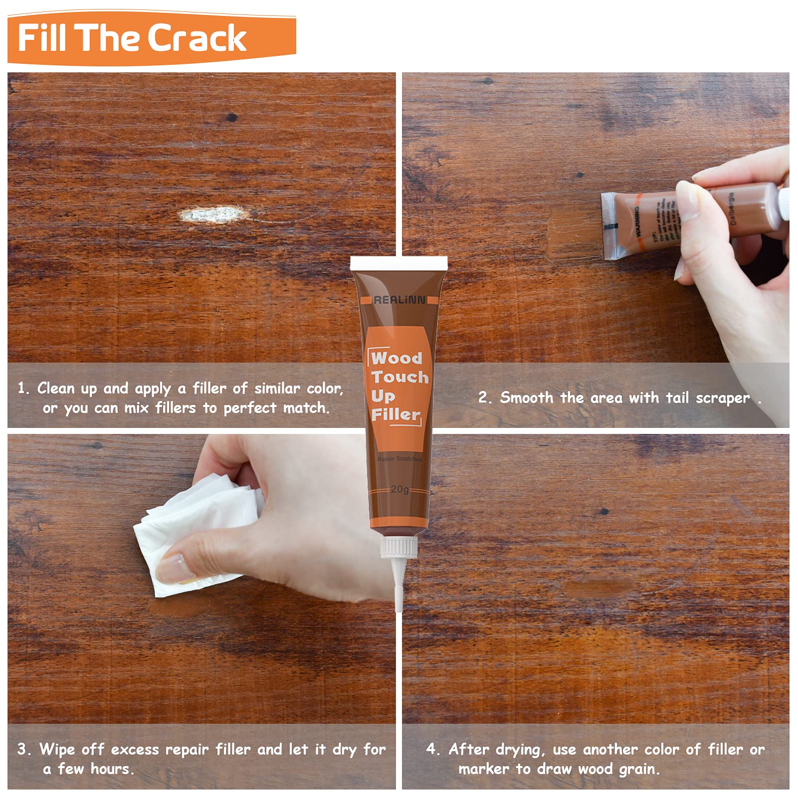 Wood Furniture Repair Kit 8 Dark Colors