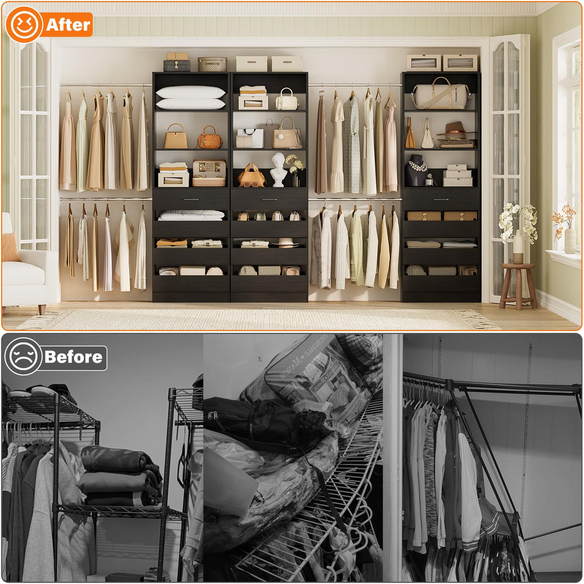 Closet System with 12 Drawers