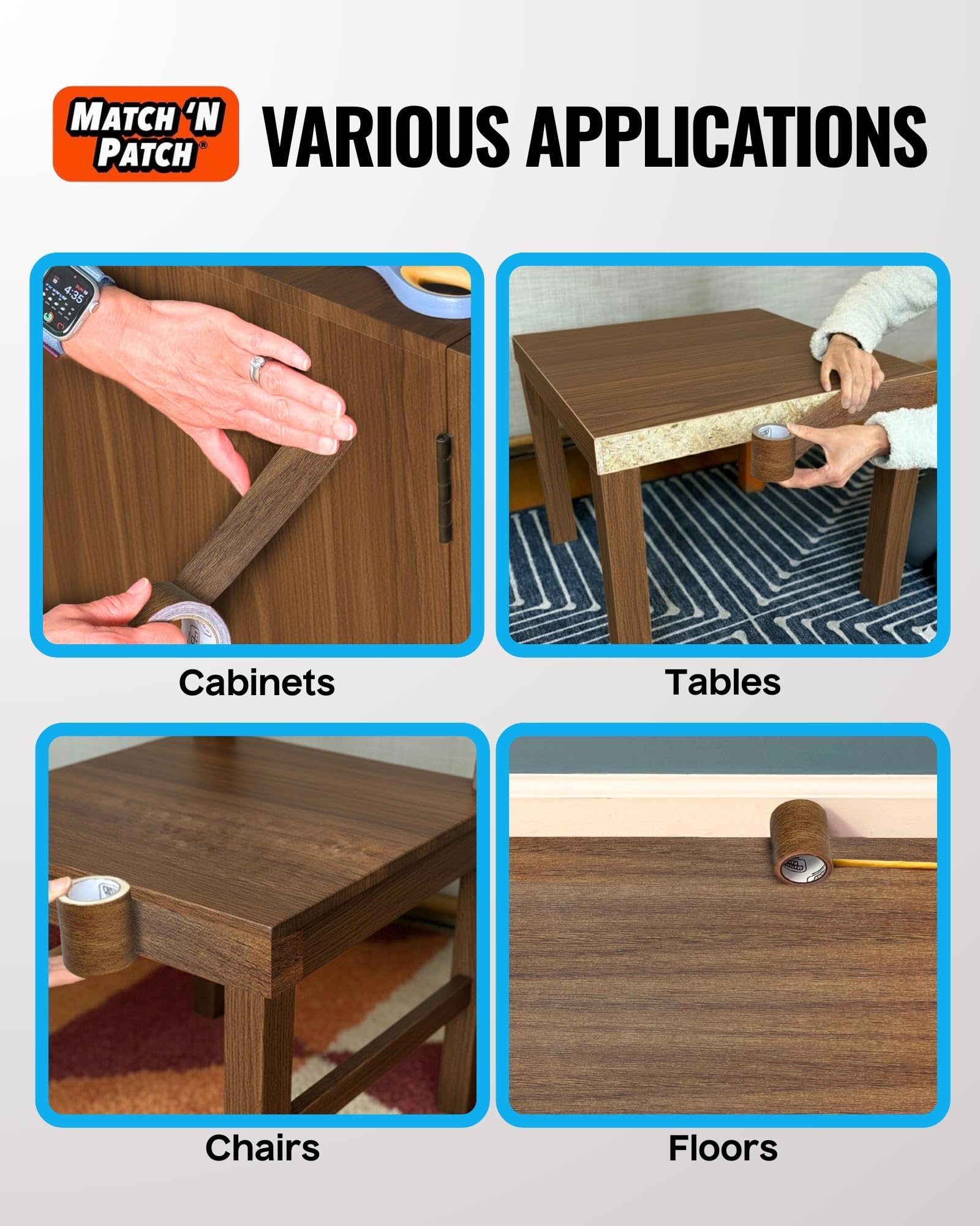 Antique Oak Wood Grain Repair Tape