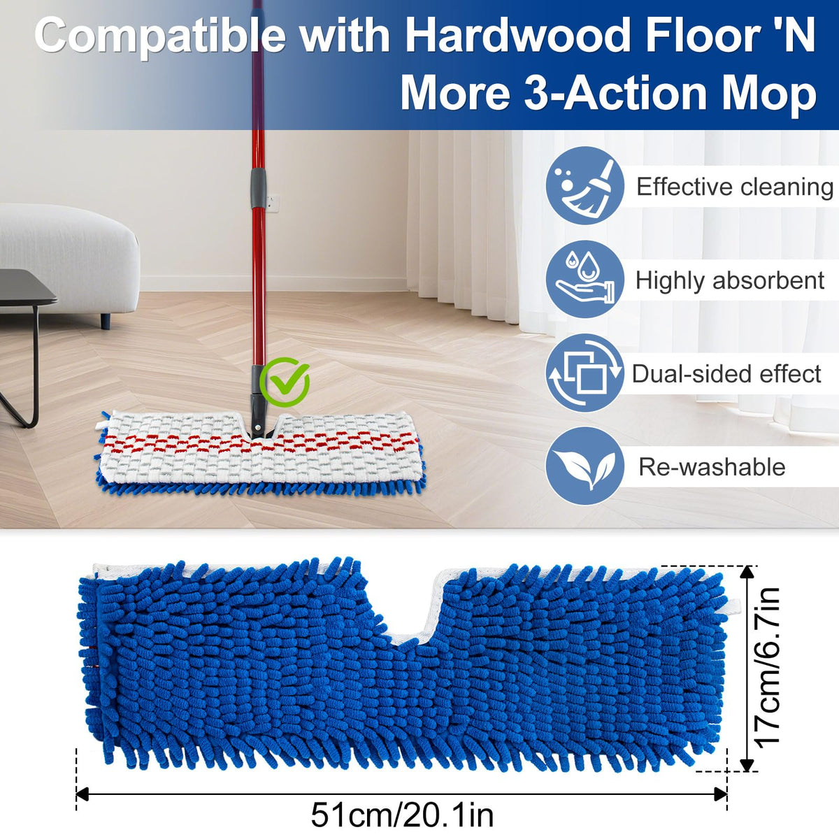 Mop Heads Replacements for Ocedar 3 (3 Count)
