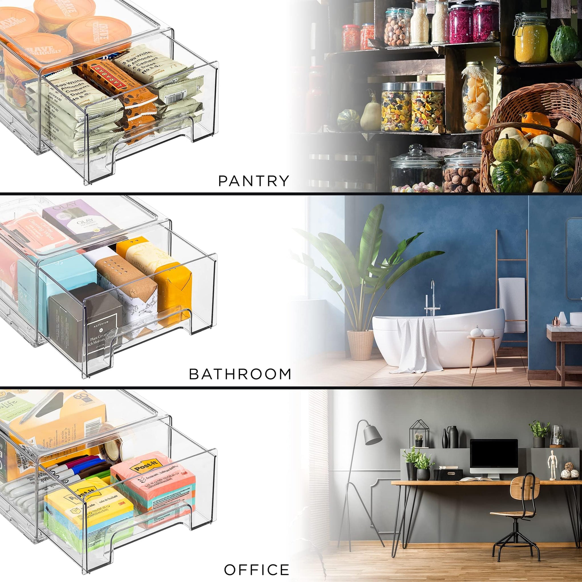 Medium Clear Storage Drawers