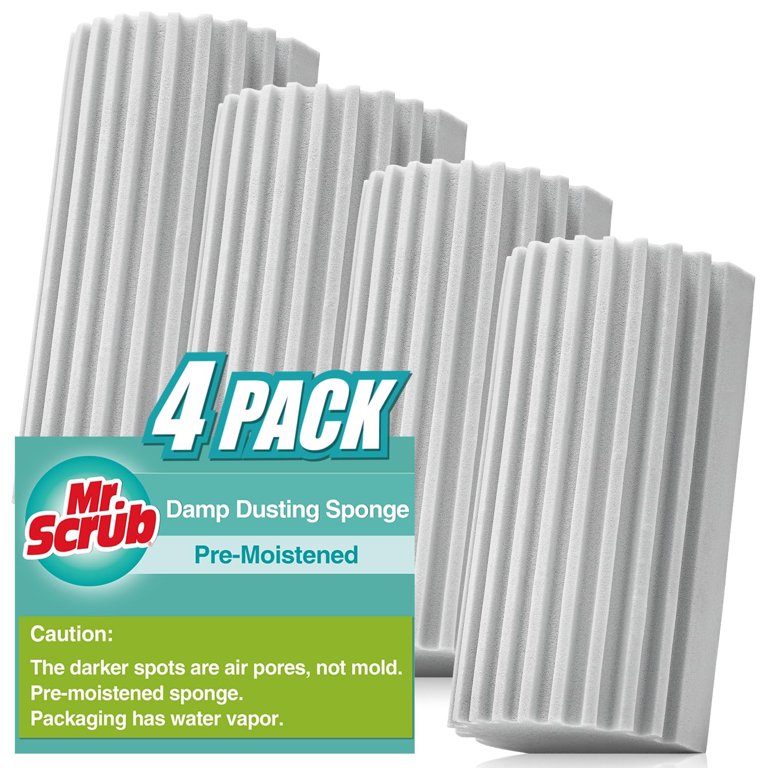4 Pack Damp Dusting Sponge Duster (4 Count)
