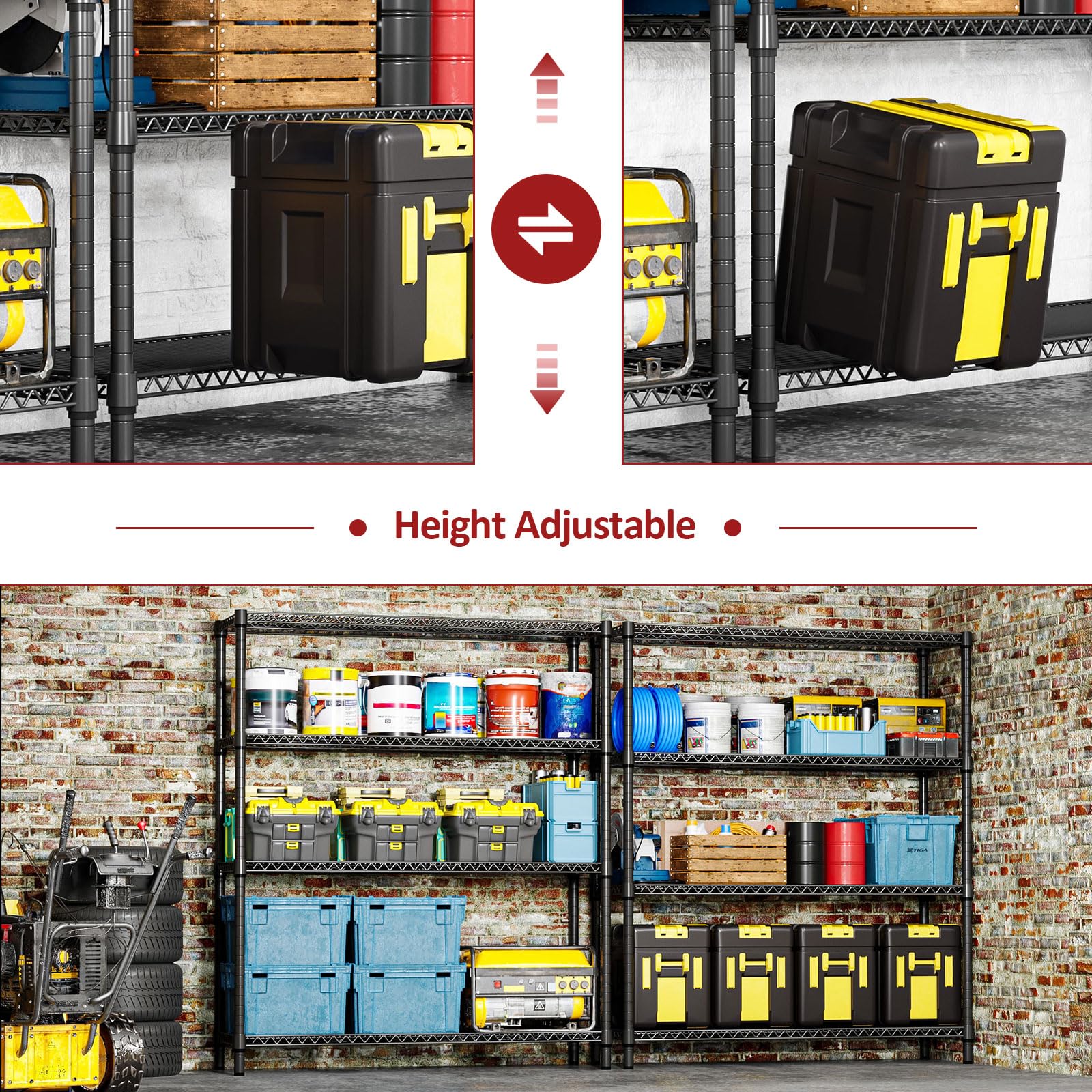 4 Tier Metal Garage Shelving (4 Count)