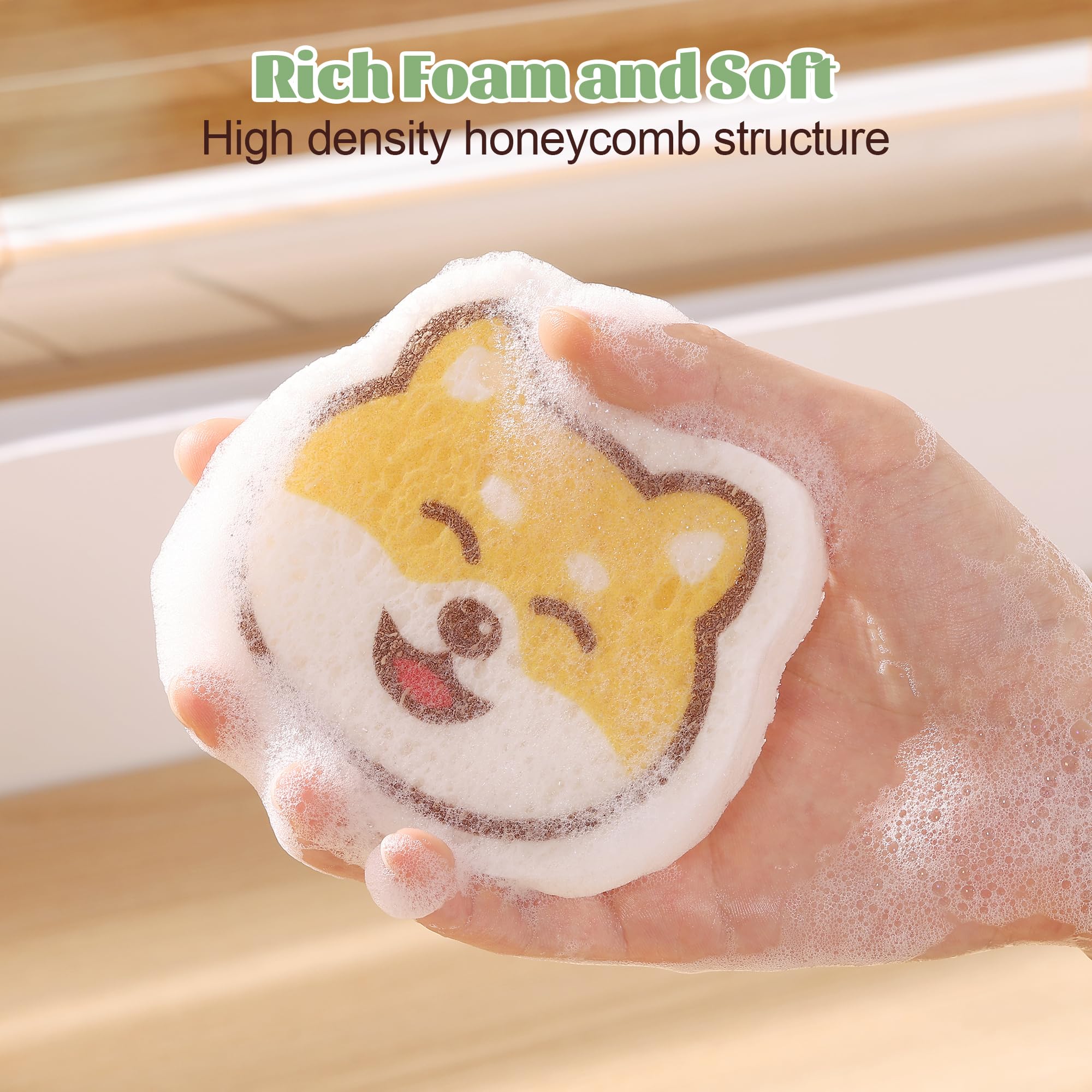 Cartoon Kitchen Sponge (4 Count)