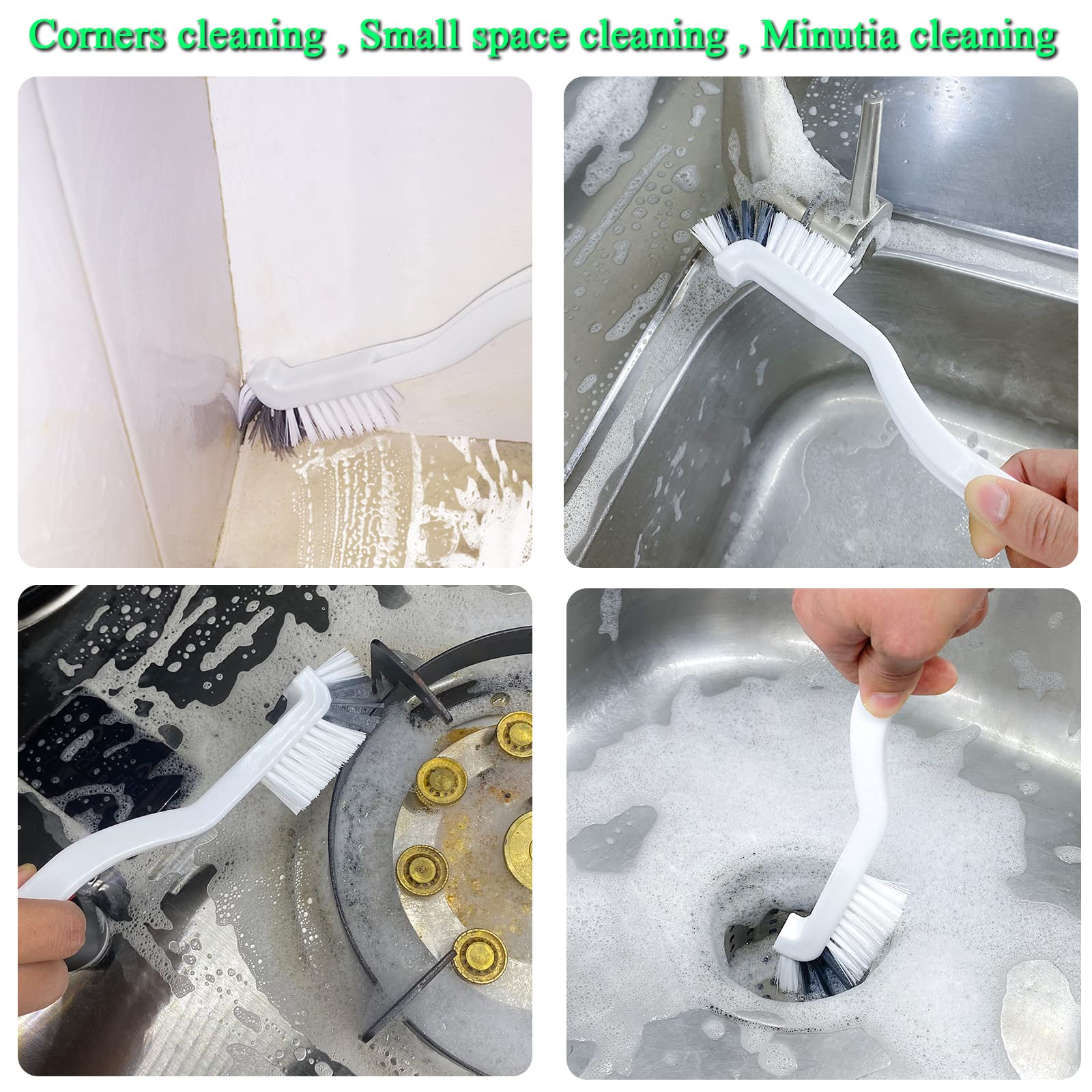 Cleaning Brushes Dish Brush Kitchen Washing Brush Set Shoe Brush Scrub Brush Home Household Cleaner Kit Floor Stiff Bristles with Adhesive Hooks Pot Pan Edge Corners Tile Lines Brush