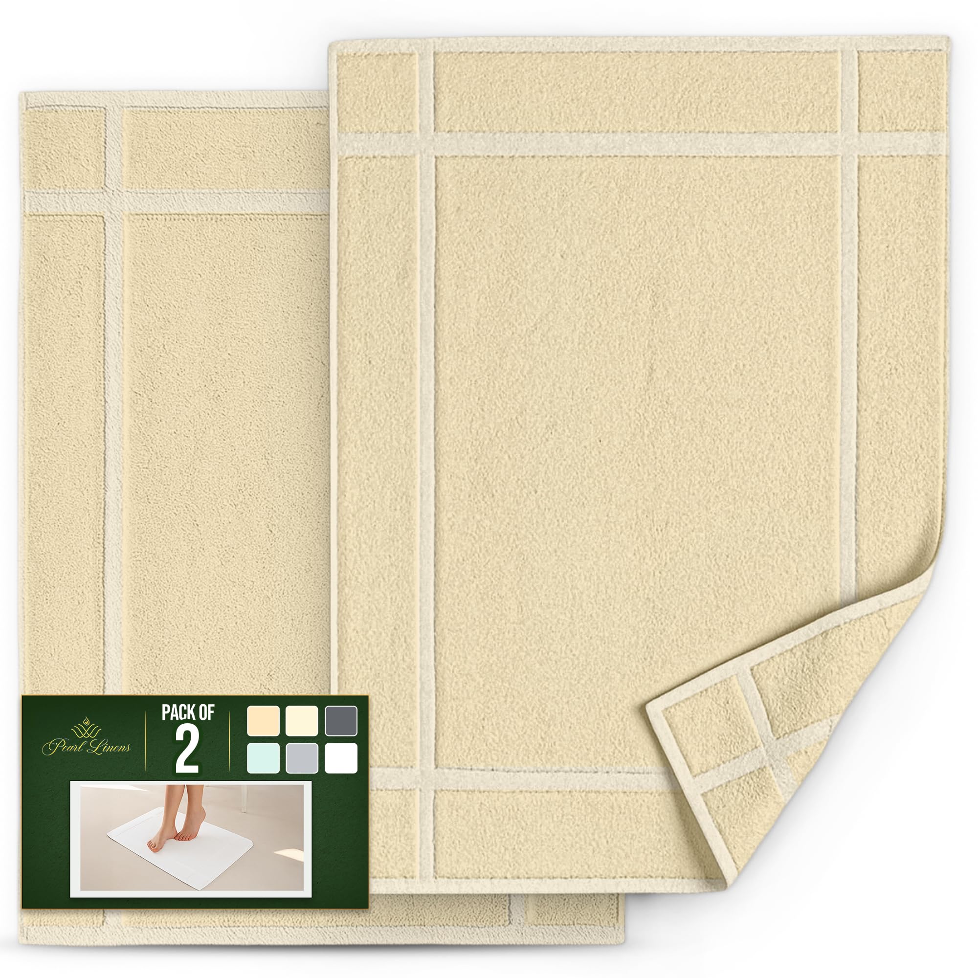 Pack of 2 100% Cotton Bath Mat 20x30 inches (2 Count)