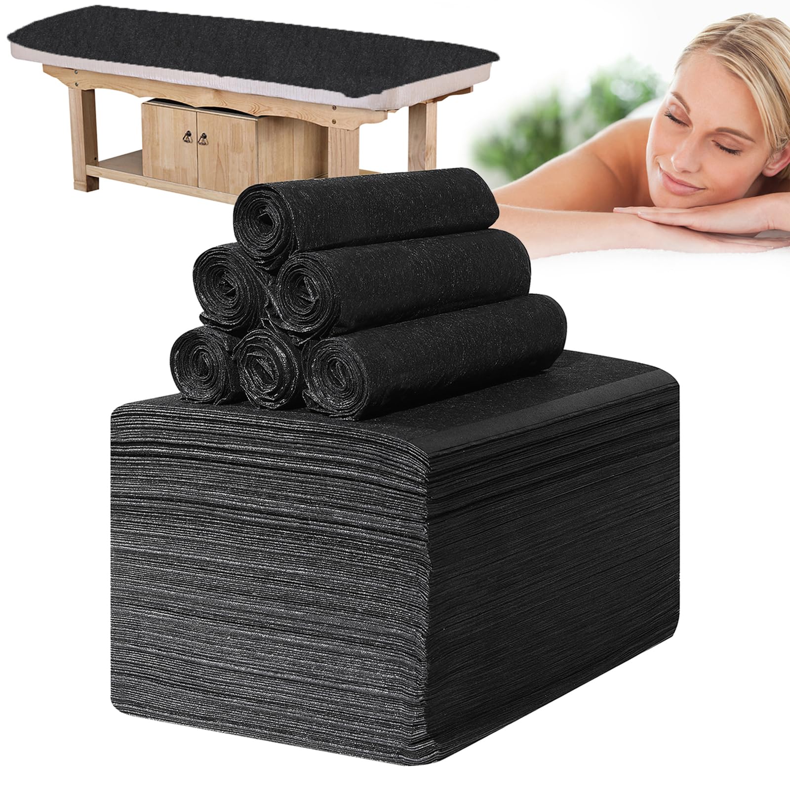 Disposable Bed Sheets for Massage Table 100 Pcs 31" x 71" Waterproof Massage Table Sheets Soft Non Woven Fabric SPA Massage Table Bed Cover Breathable for Beauty Tattoos Waxing Travel (100 Count)
