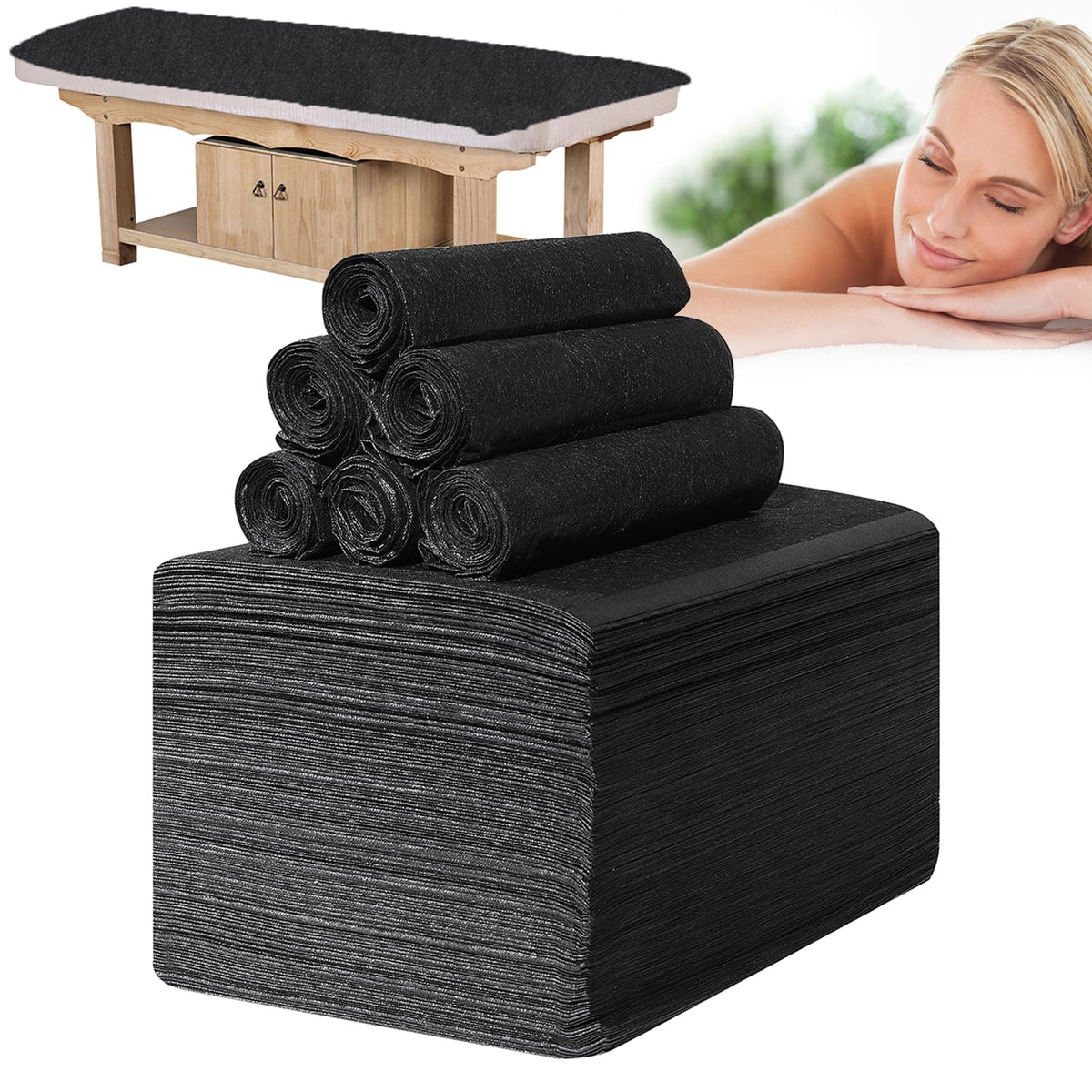 Disposable Bed Sheets for Massage Table 100 Pcs 31" x 71" Waterproof Massage Table Sheets Soft Non Woven Fabric SPA Massage Table Bed Cover Breathable for Beauty Tattoos Waxing Travel (100 Count)