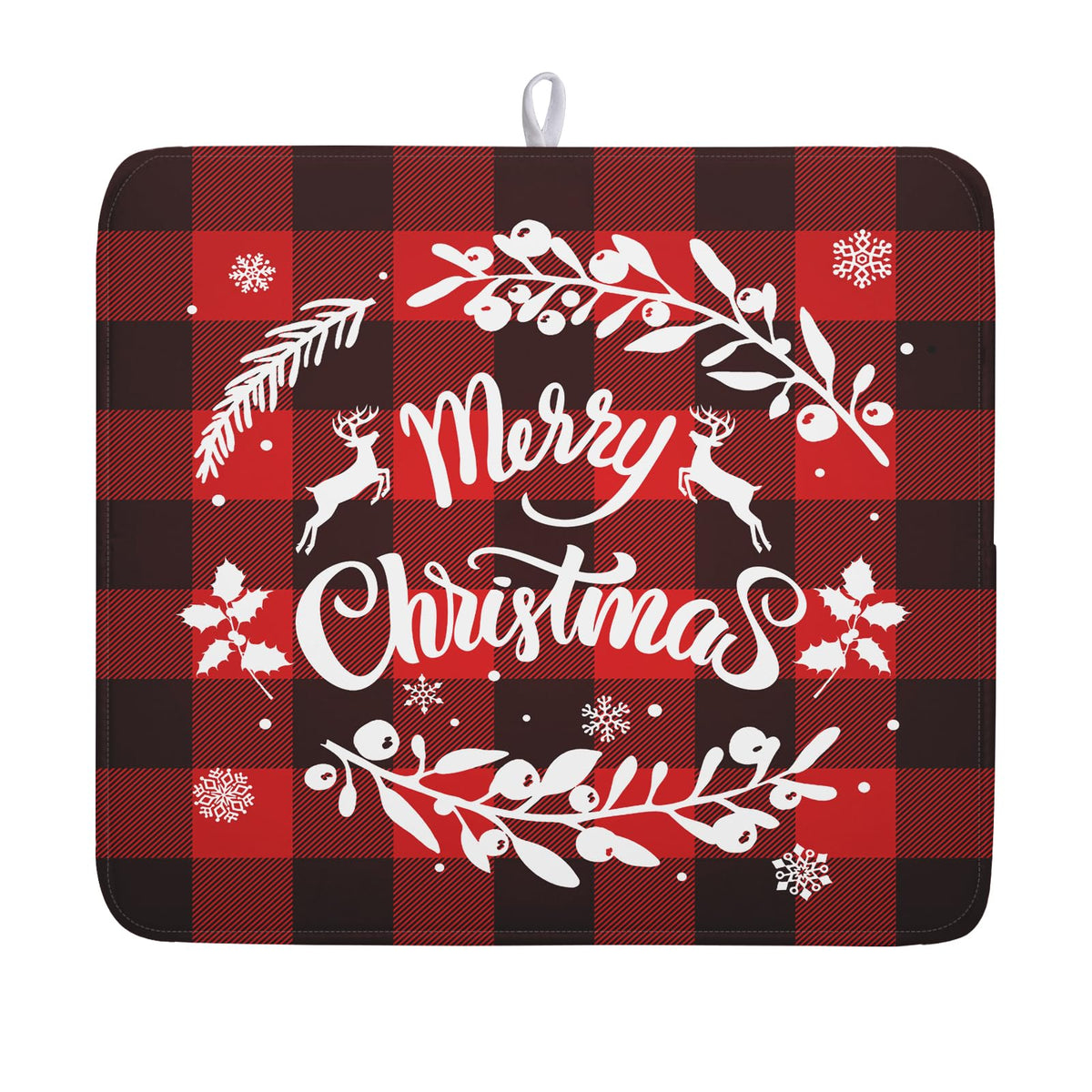 Merry Christmas Dish Drying Mat for Kitchen Counter