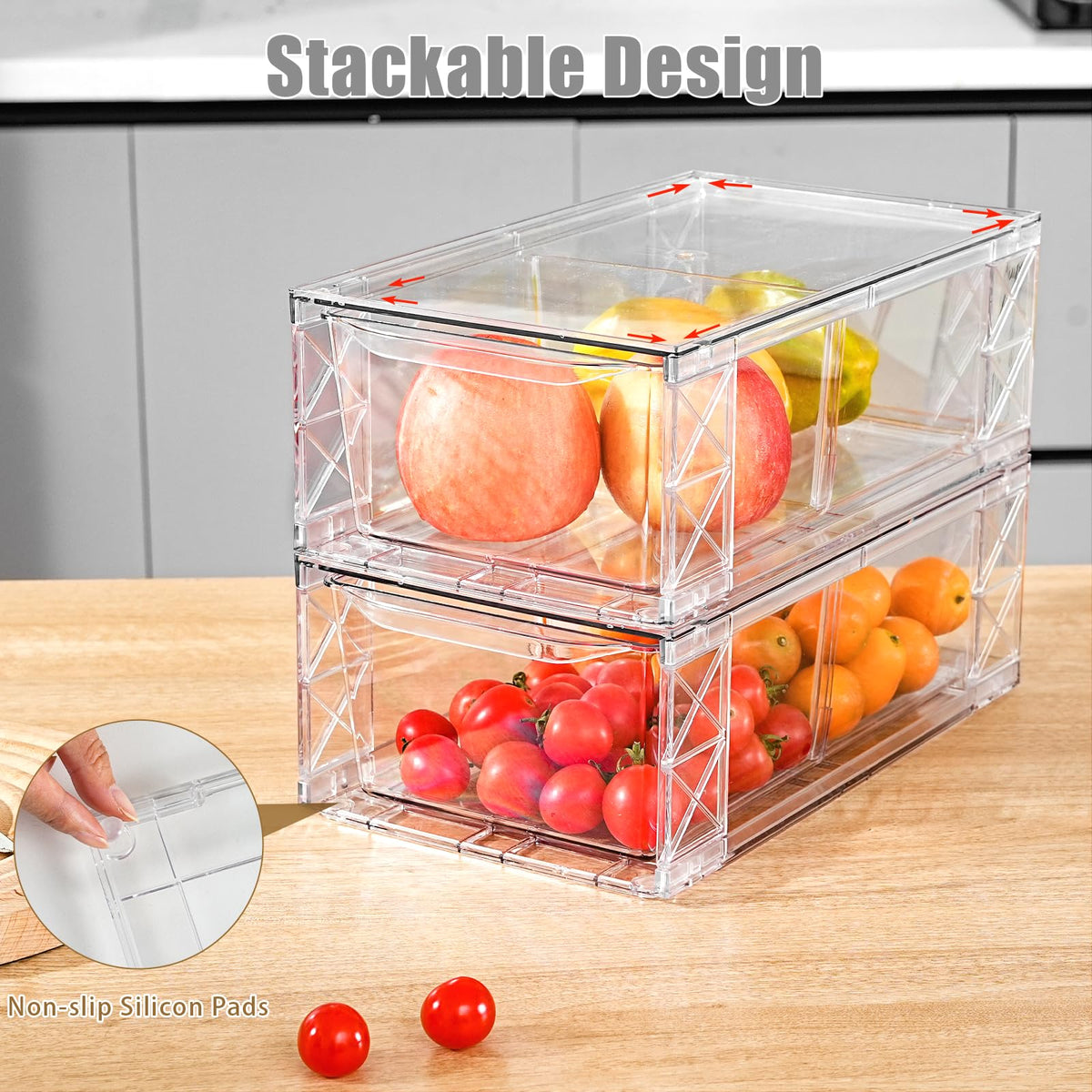 8Pack Stackable Kitchen Storage Organizer (8 Count)