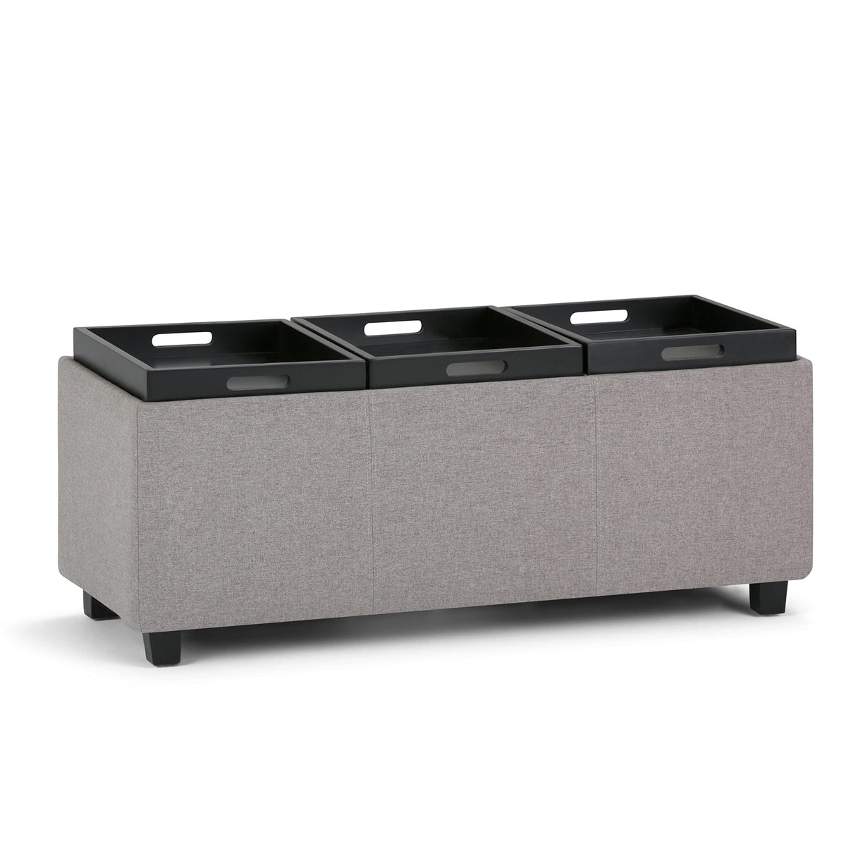 Avalon 42" Wide Vegan Leather Storage Ottoman in Red