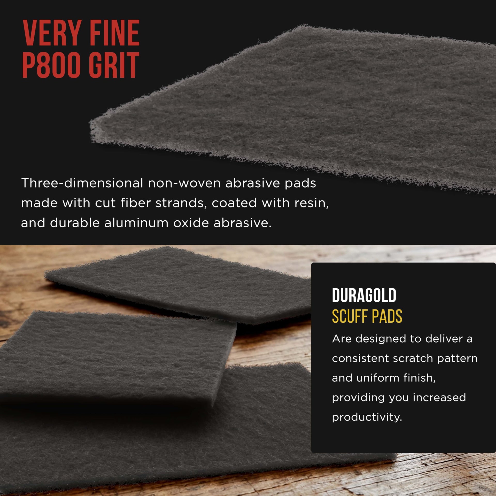 Premium 6" x 9" Gray Ultra Fine General Purpose Scuff Pads (10 Count)