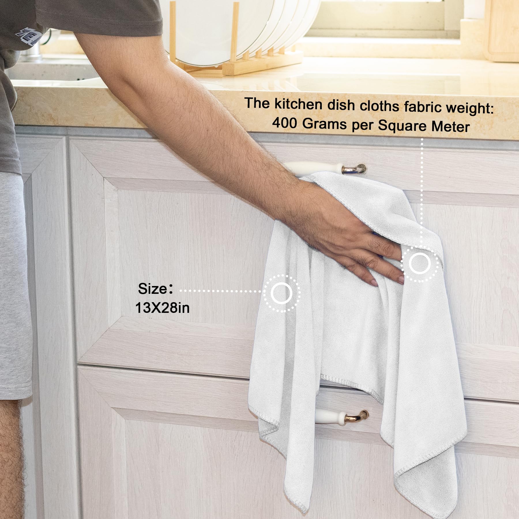 Microfiber Kitchen Dish Towels for Washing Dishes 8 Pack
