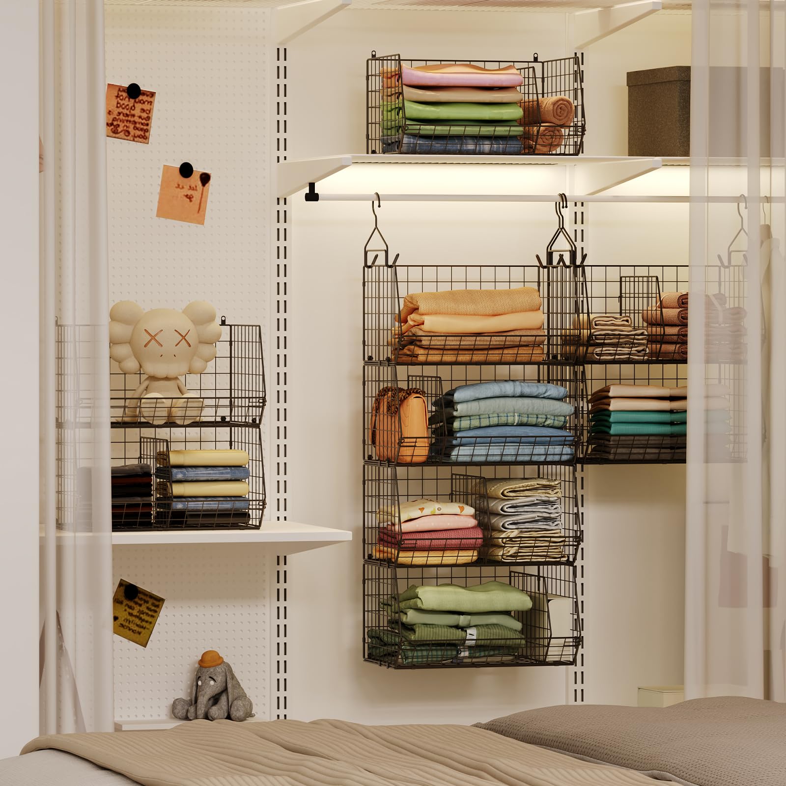 4 Tier Hanging Closet Organizer with Dividers (4 Count)
