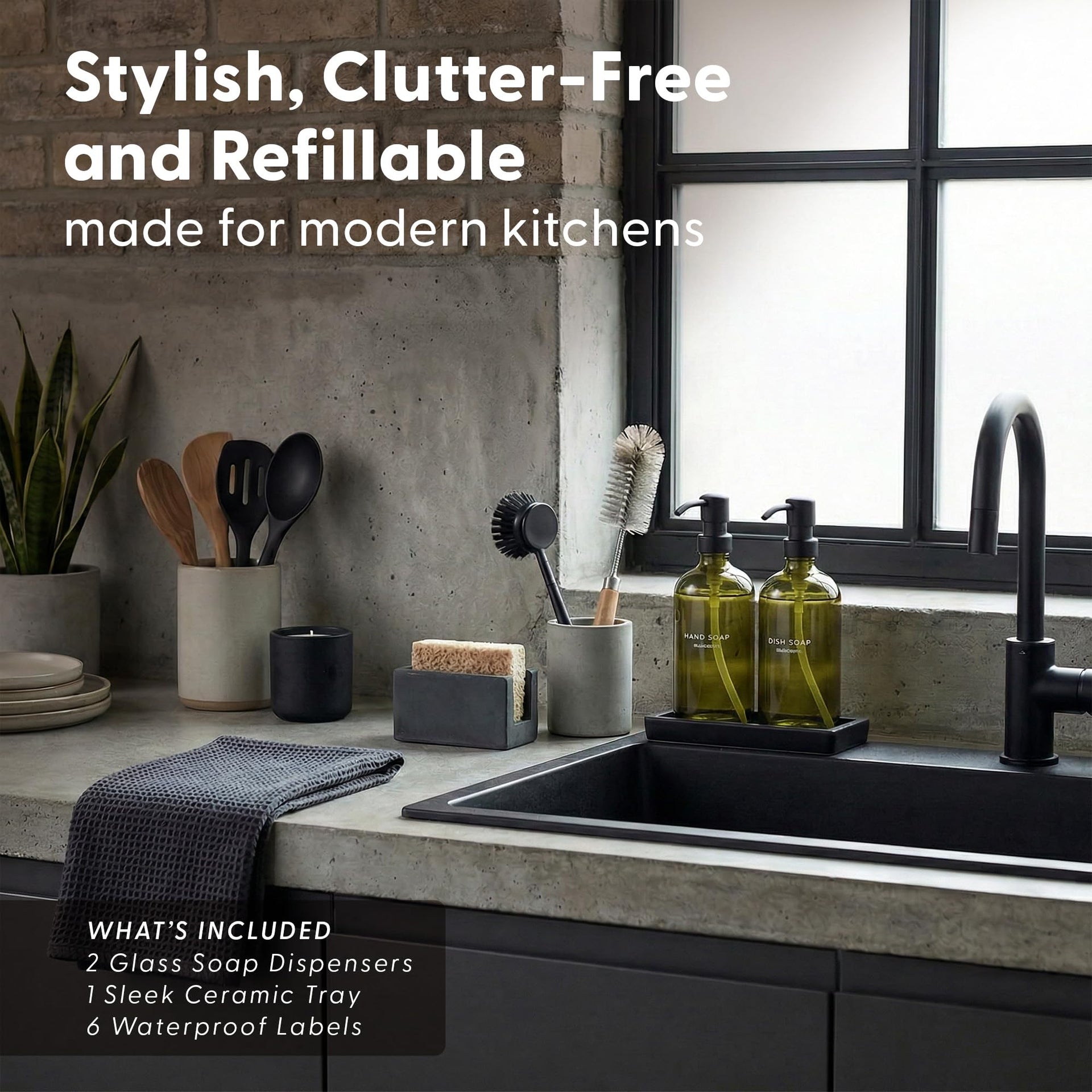 Kitchen Soap Dispenser Set (3 Count)