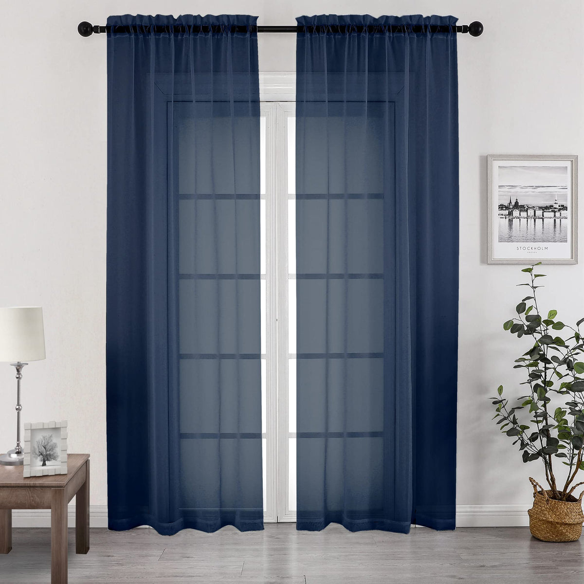 Sheer Curtains Extra Long 96 inch 2 PCS