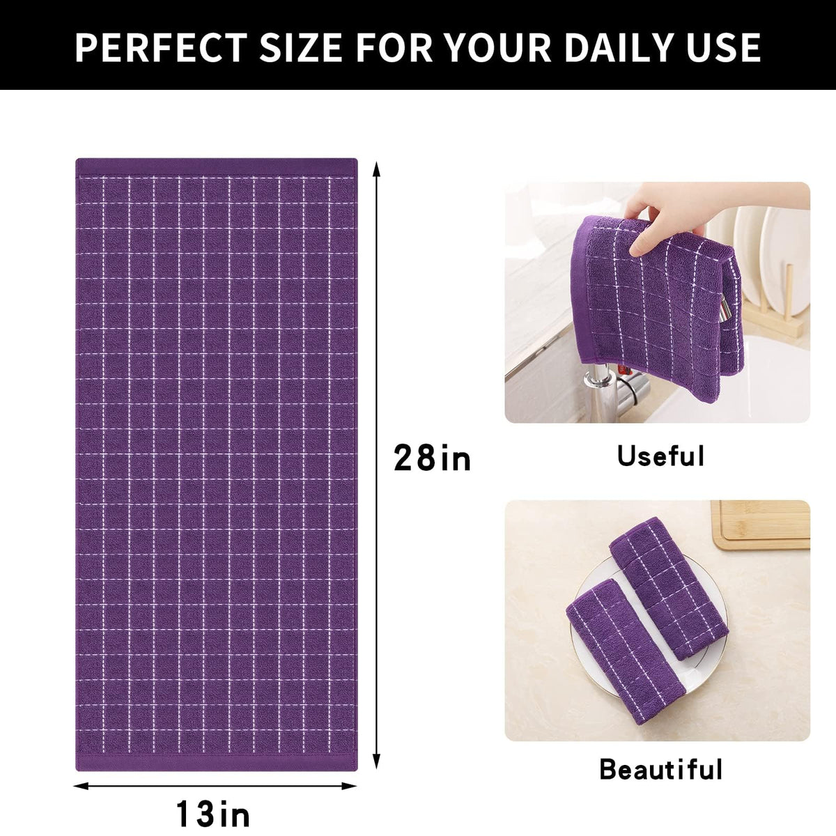 100% Cotton Terry Kitchen Towels (6 Count)