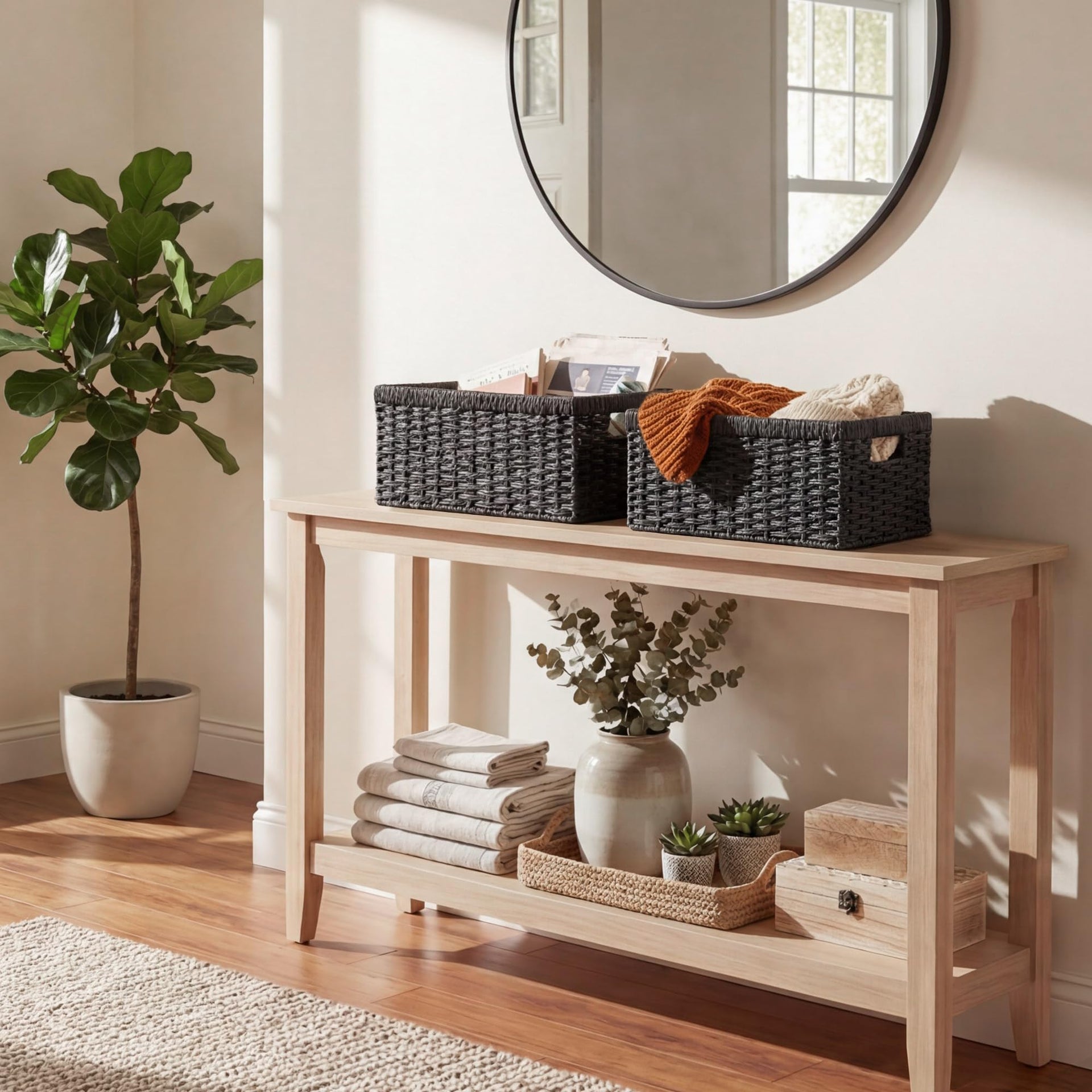 Wicker Storage Baskets for Organizing (2 Count)