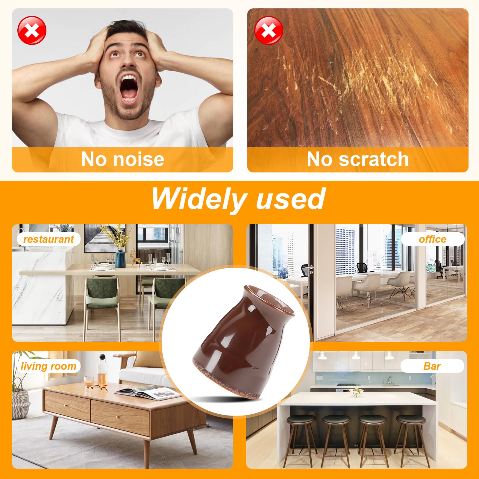 16 Pack Extra Small Chair Leg Floor Protectors for Hardwood Floors (16 Count)