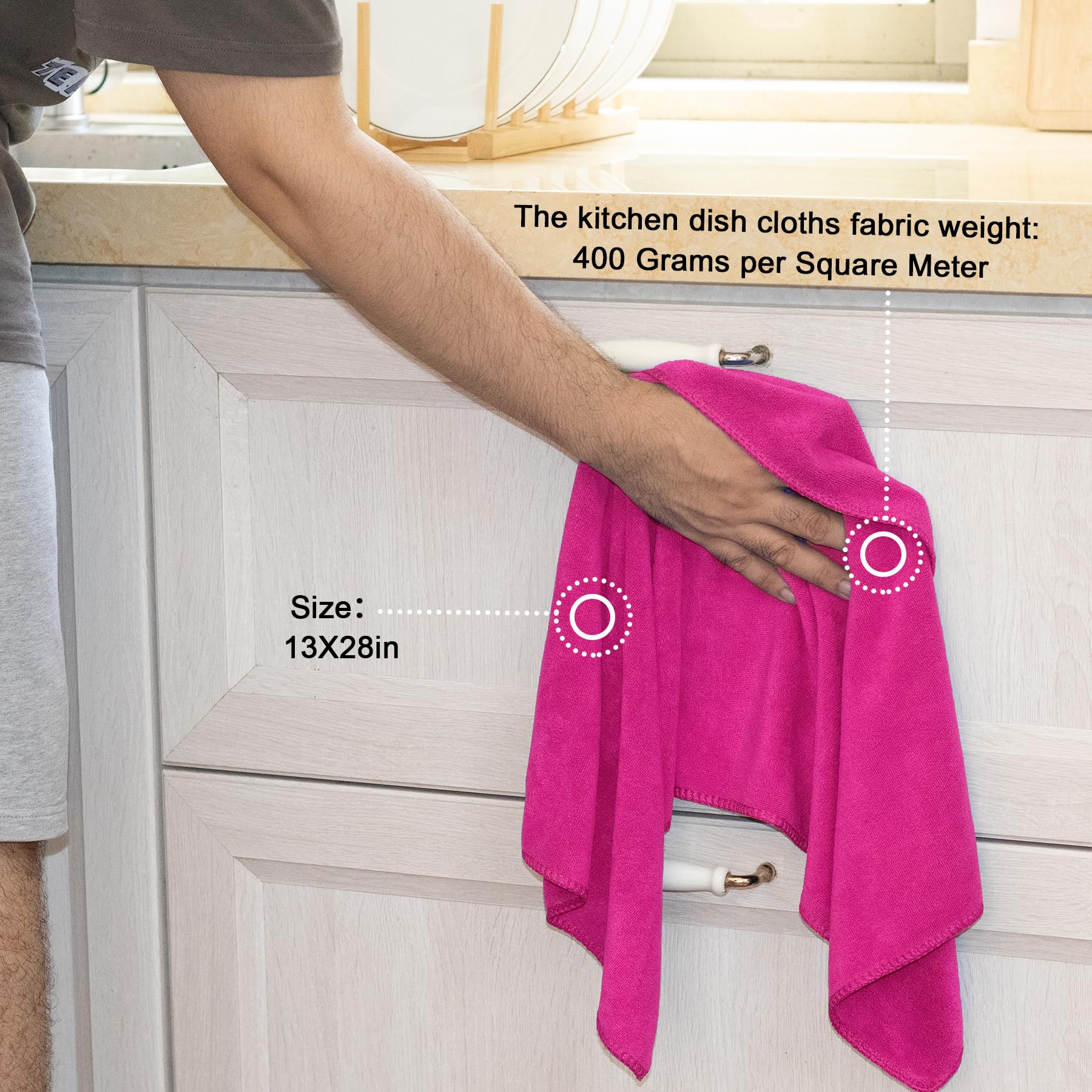 Microfiber Kitchen Dish Towels for Washing Dishes 12 Pack (12 Count)