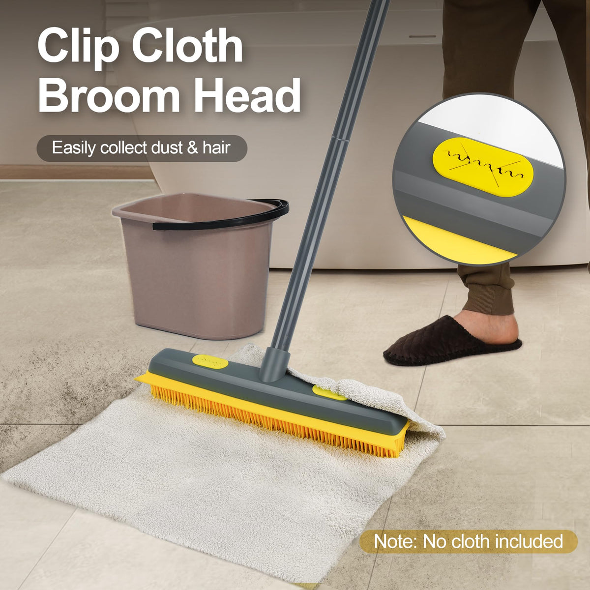 Rubber Pet Hair Removal Broom with Lint Fur Remover Tool