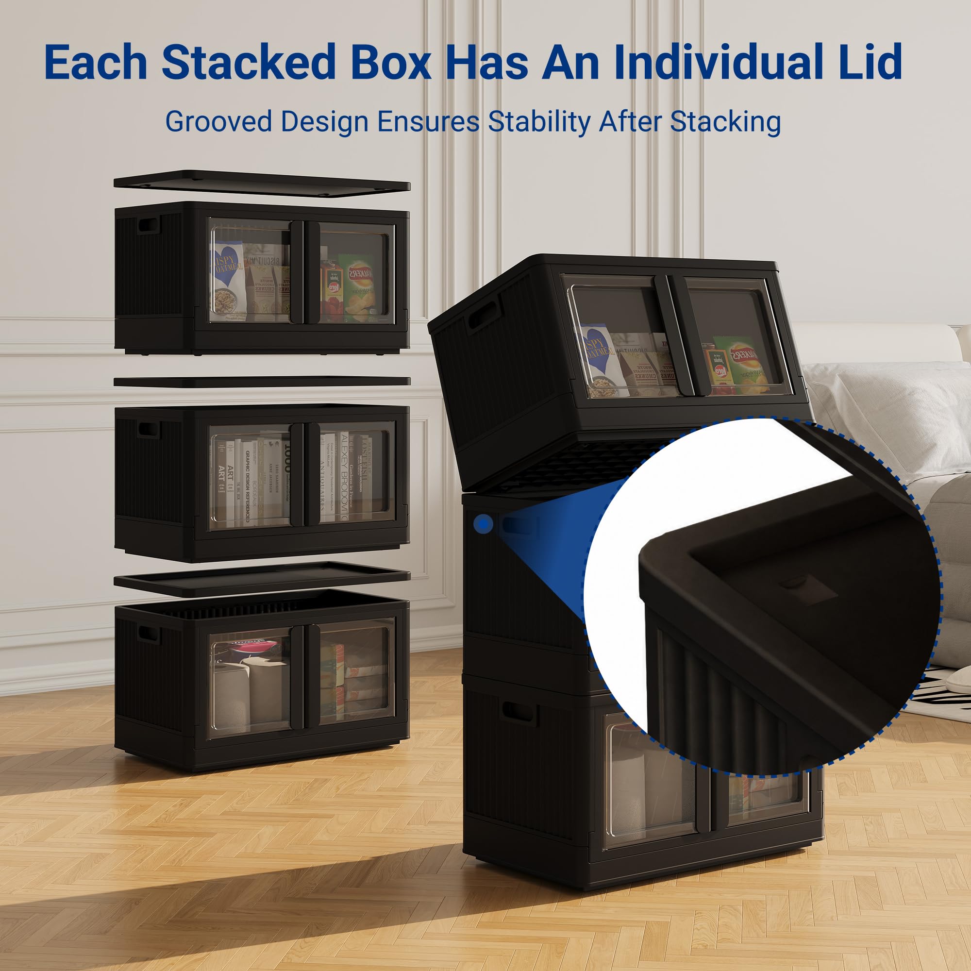75 QT Stackable Plastic Storage Bins With Lids (2 Count)