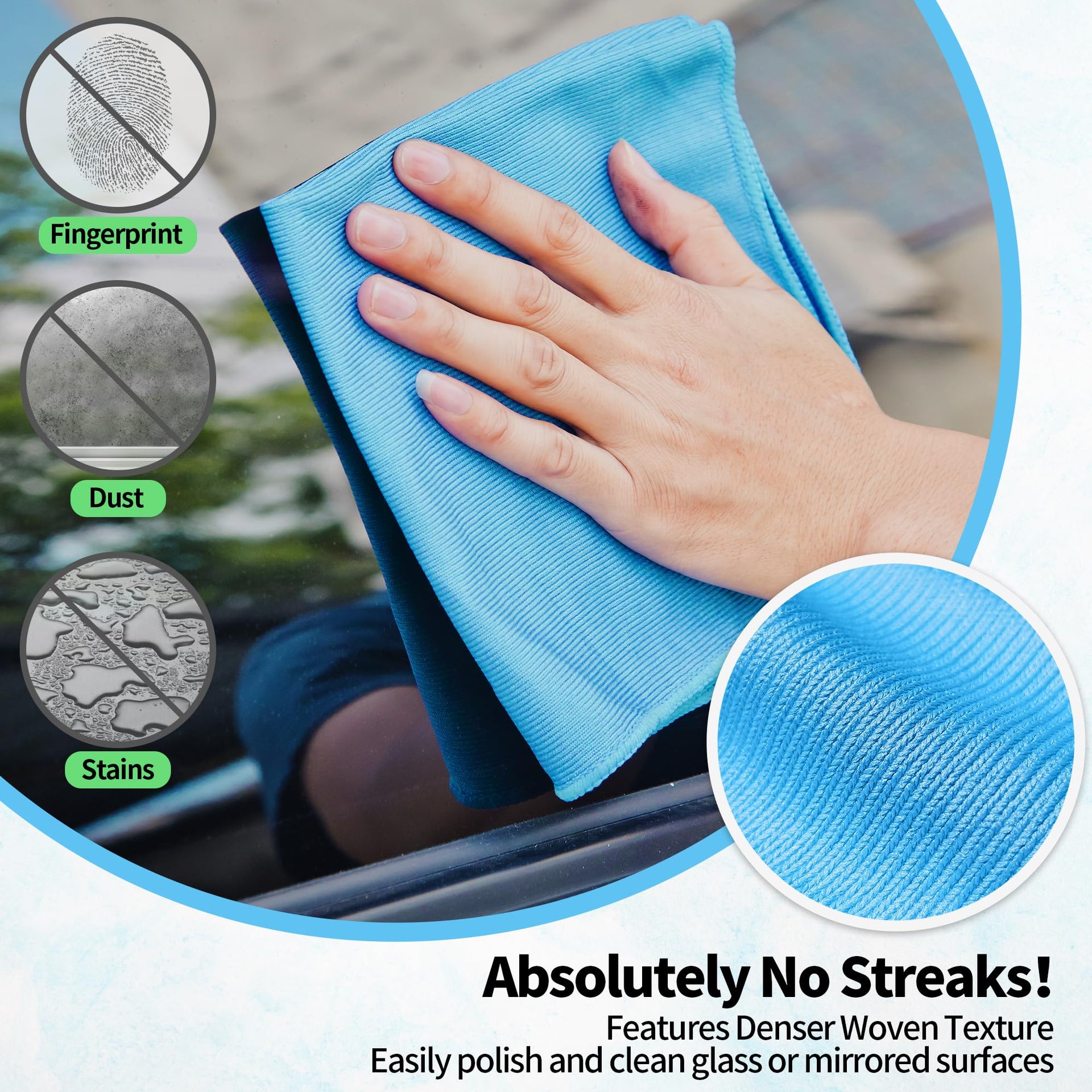 Microfiber Glass Cleaning Cloth (12 Count)