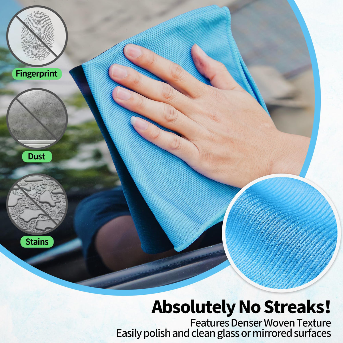 Microfiber Glass Cleaning Cloth (12 Count)