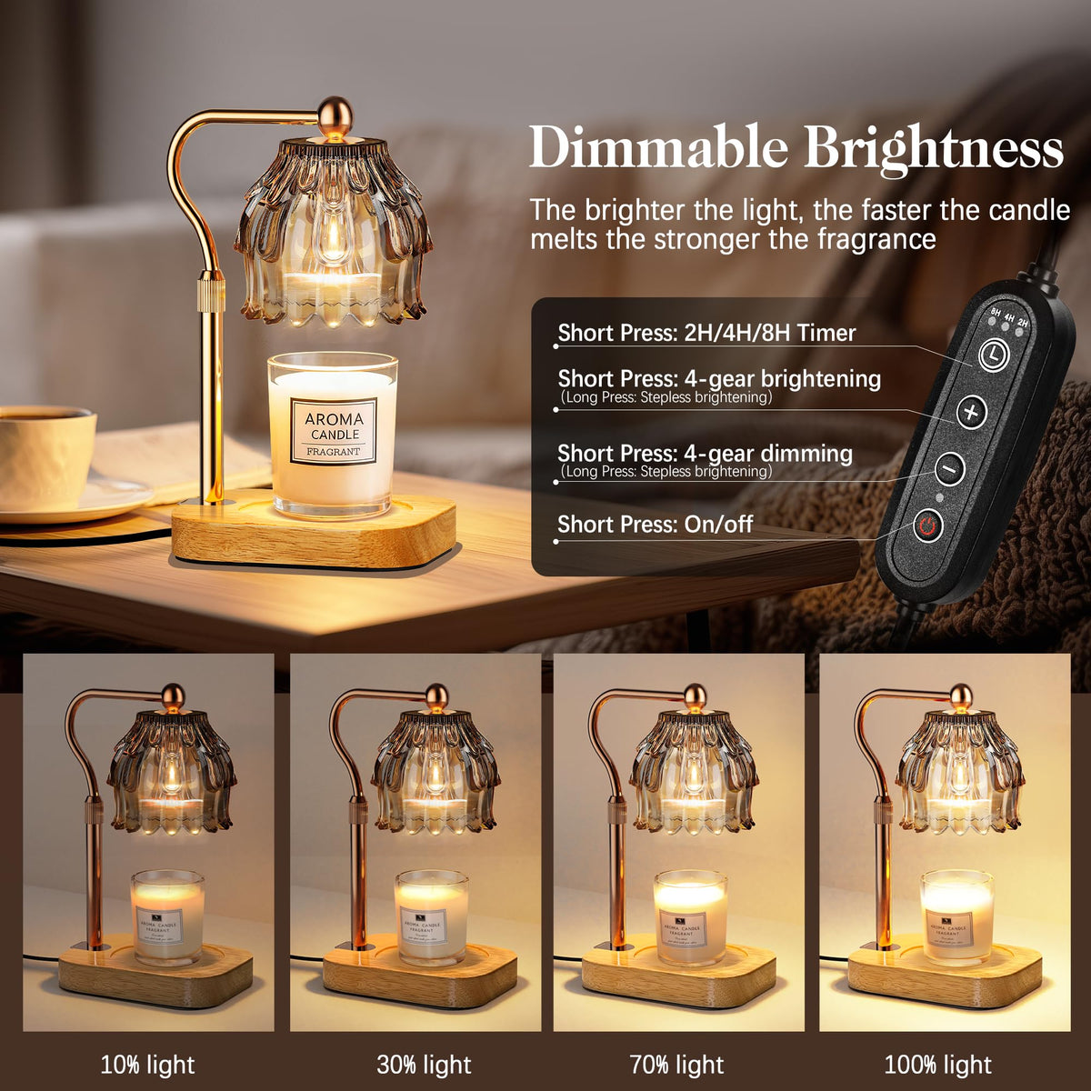 Candle Warmer Lamp with Timer Dimmer