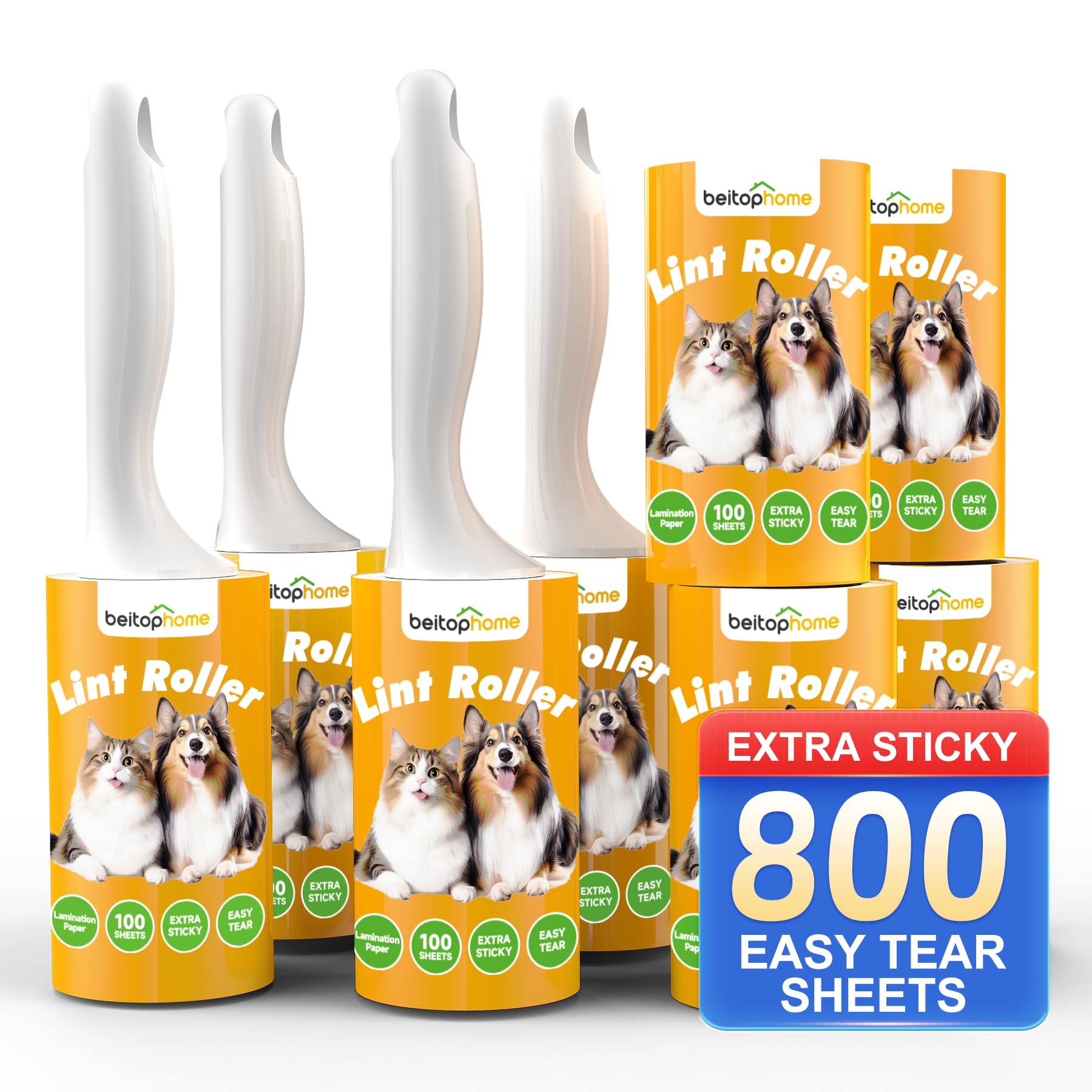 Extra Sticky Lint Roller for Pet Hair (800 Count)