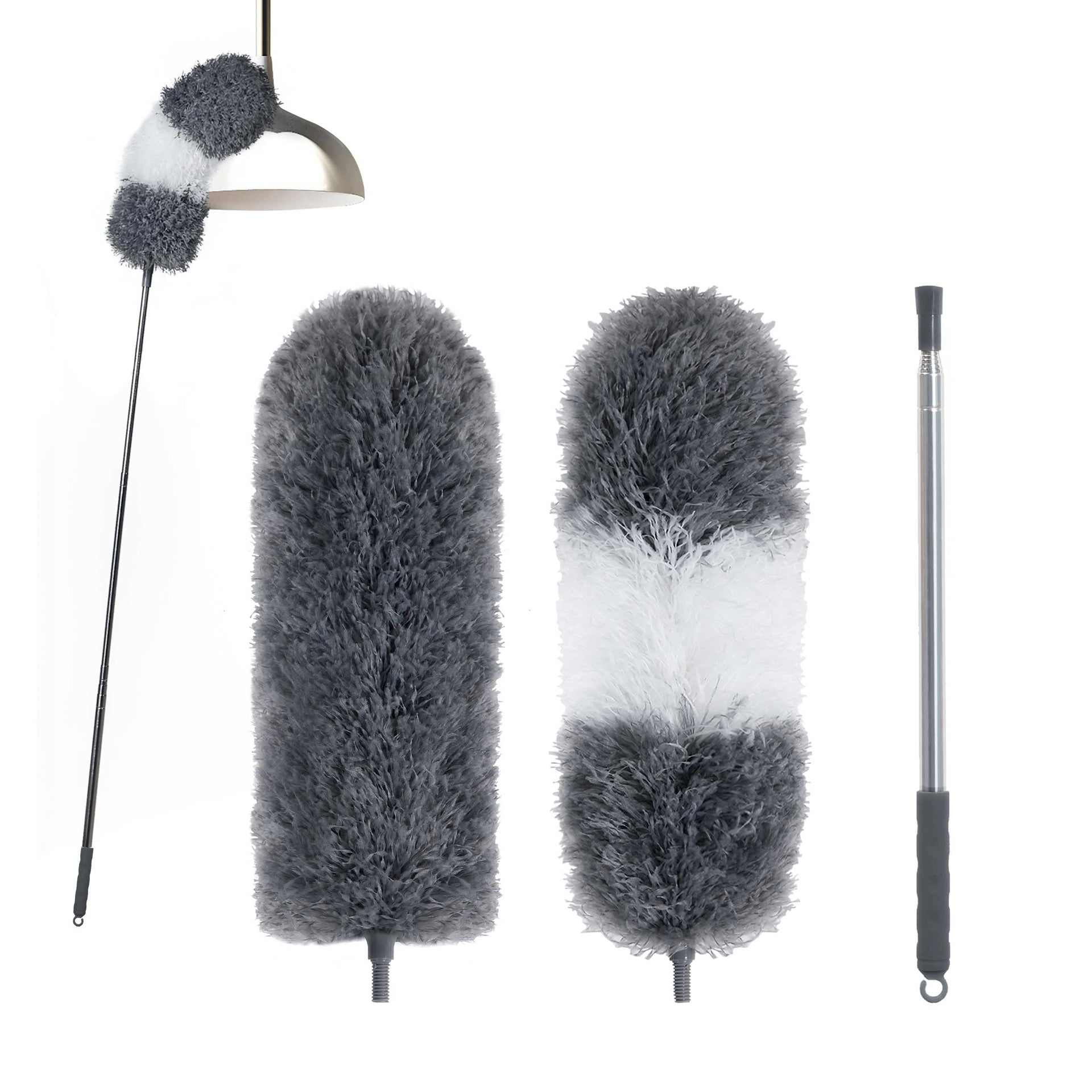 Microfiber Feather Duster with 100 Inches Extendable Pole (2 Count)