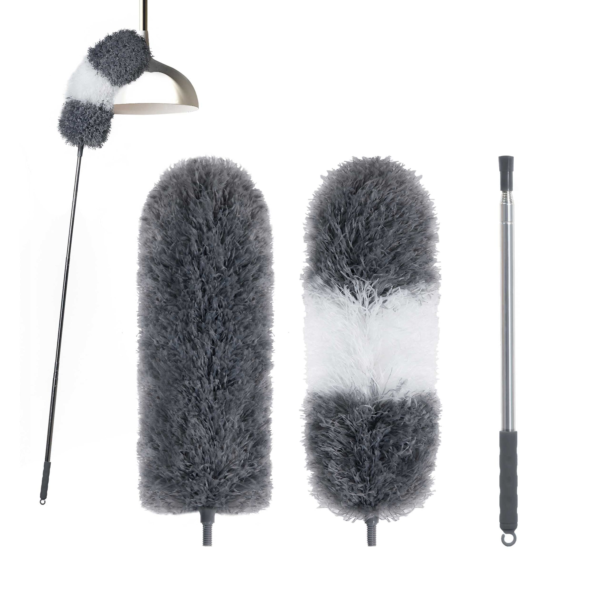 Microfiber Feather Duster with 100 Inches Extendable Pole (2 Count)