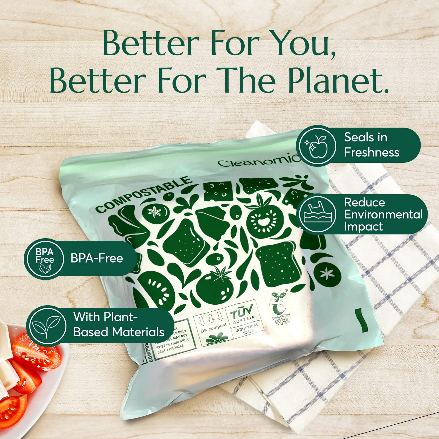 Compostable* Sandwich Size Food Storage Bags (25 Count)