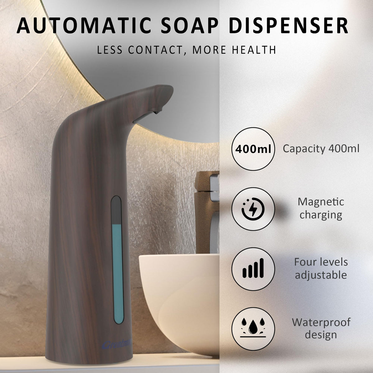 Touchless Automatic Soap Dispenser 400ml Rechargeable