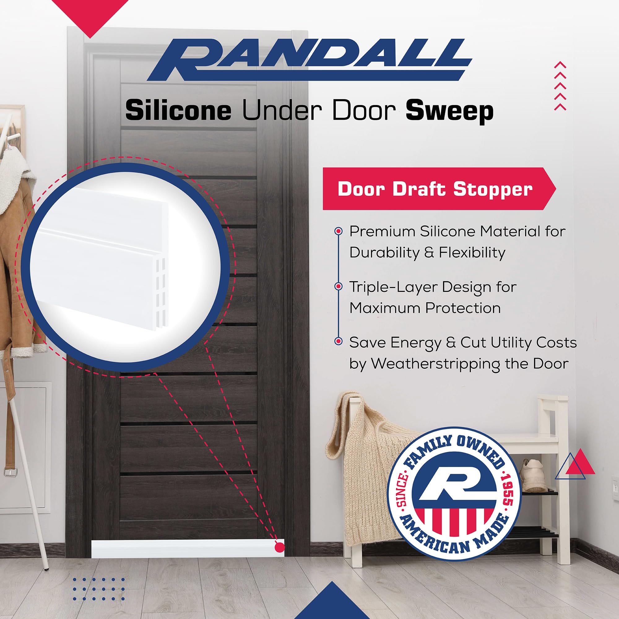 Adhesive Backed Door Draft Stopper