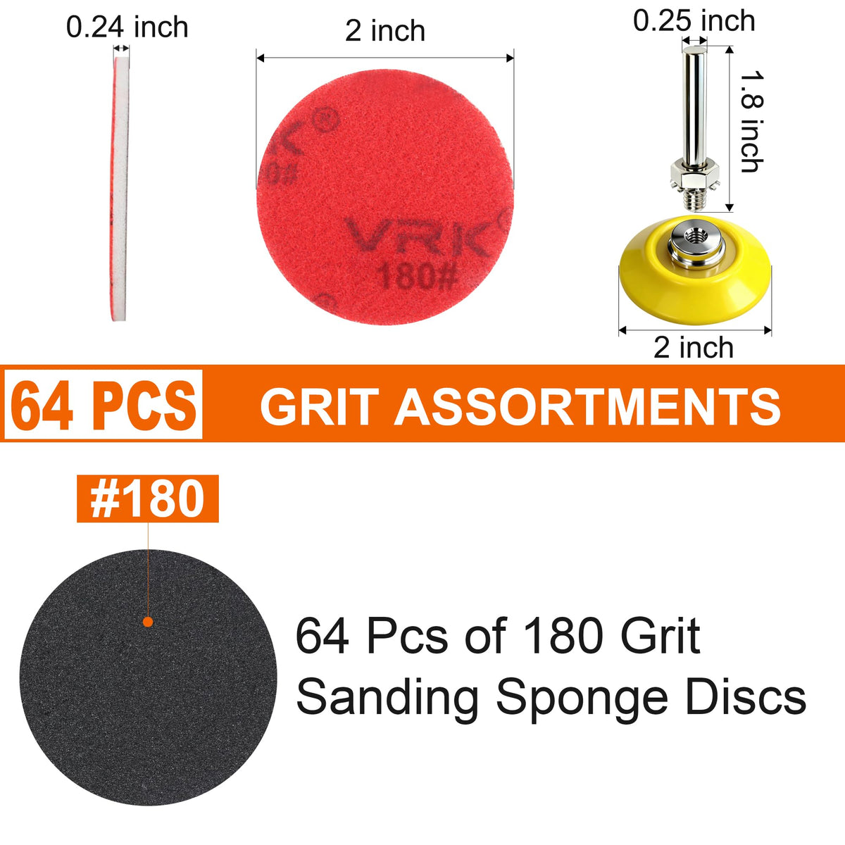 64 PCS 2 Inch Sanding Disc (64 Count)