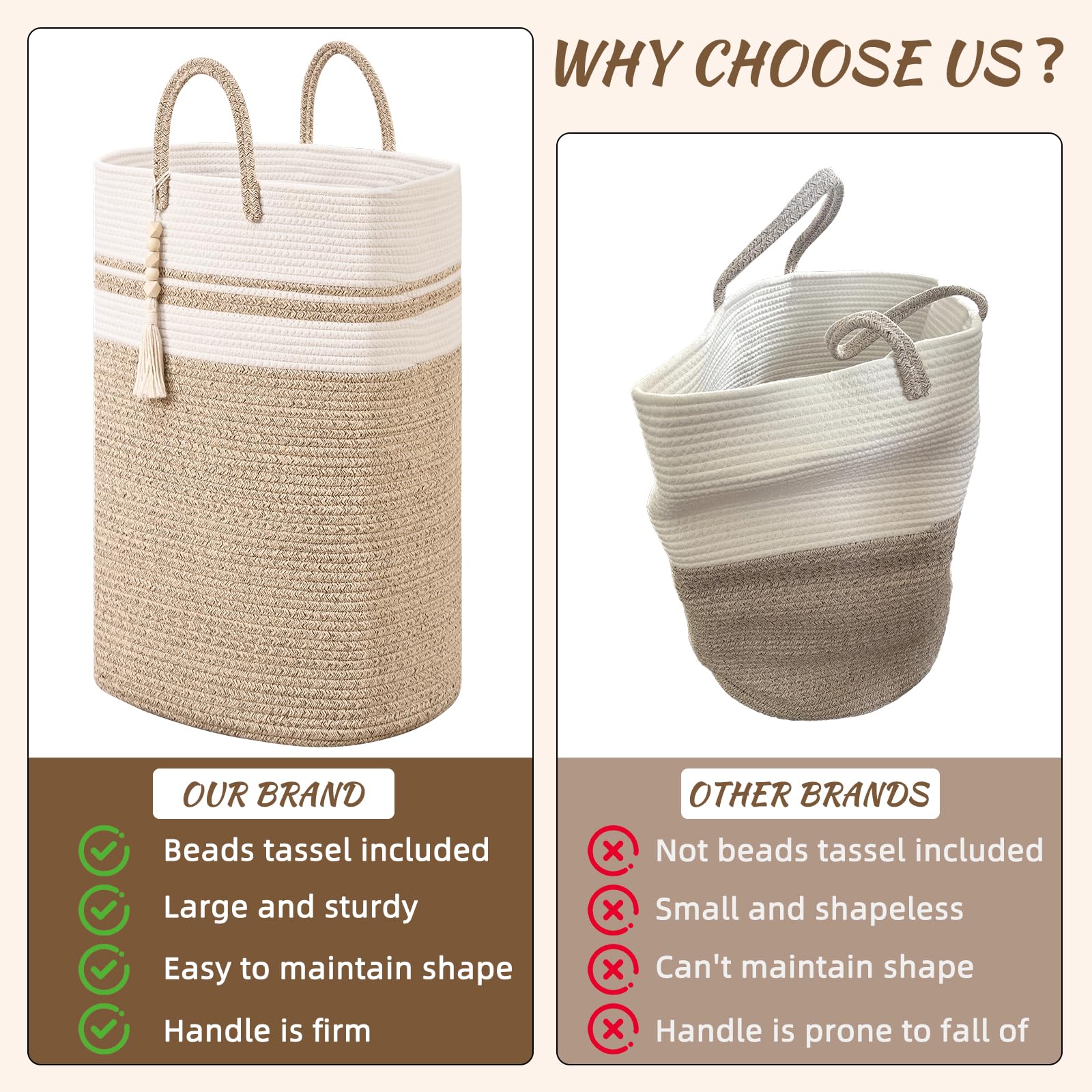 Woven Laundry Basket for Clothes