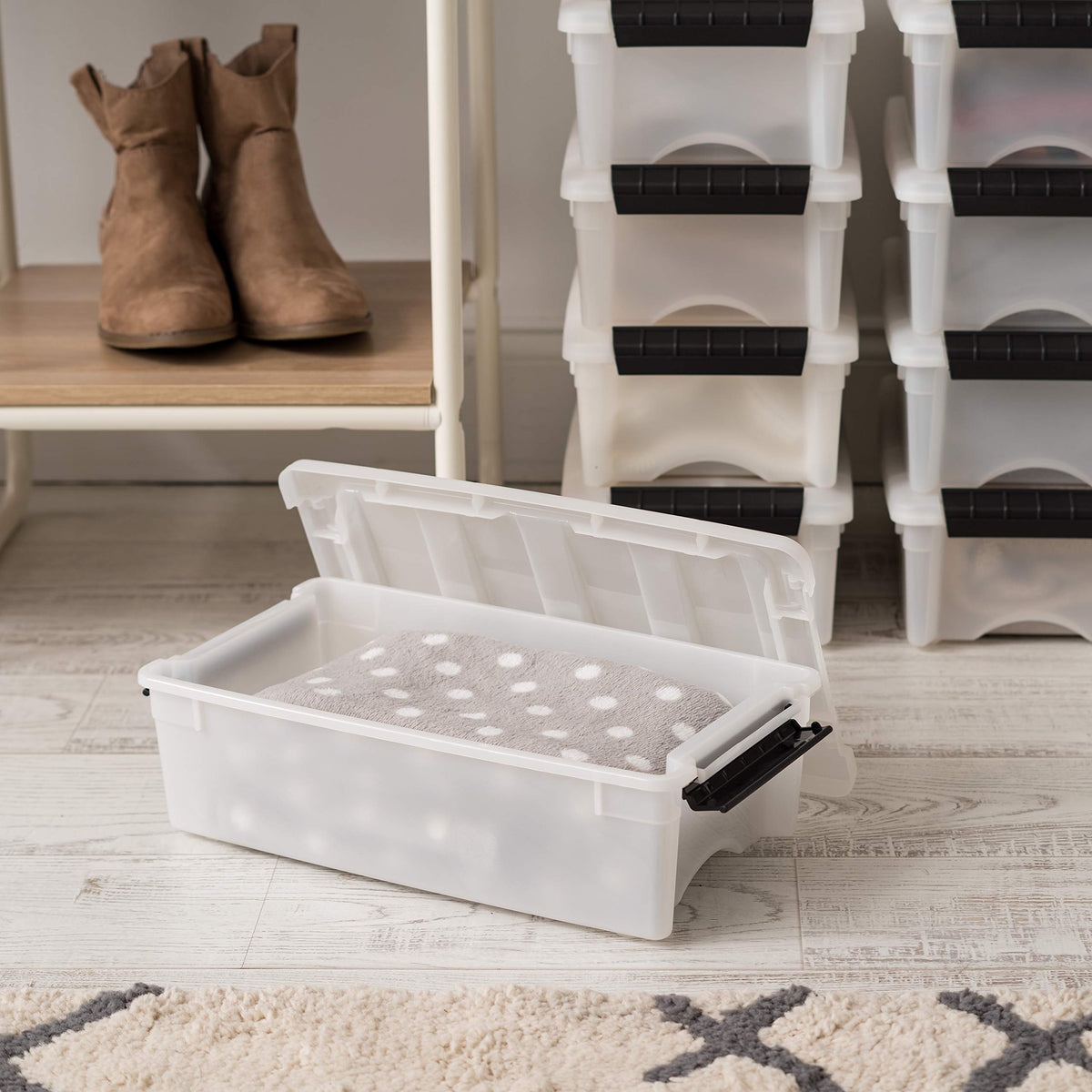 10 Pack 6 Quart Storage Bins with Lids (10 Count)